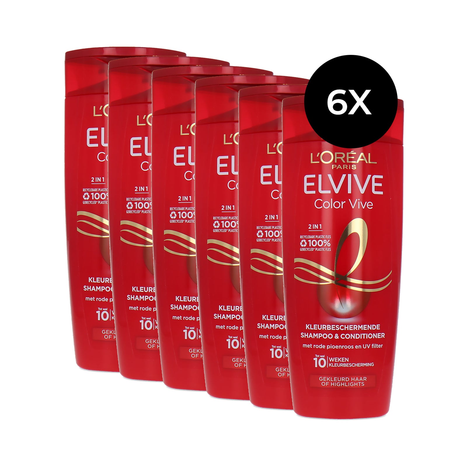 L'Oréal Elvive Color Vive 2in1 Shampoo & Condtioner - 6 x 250 ml