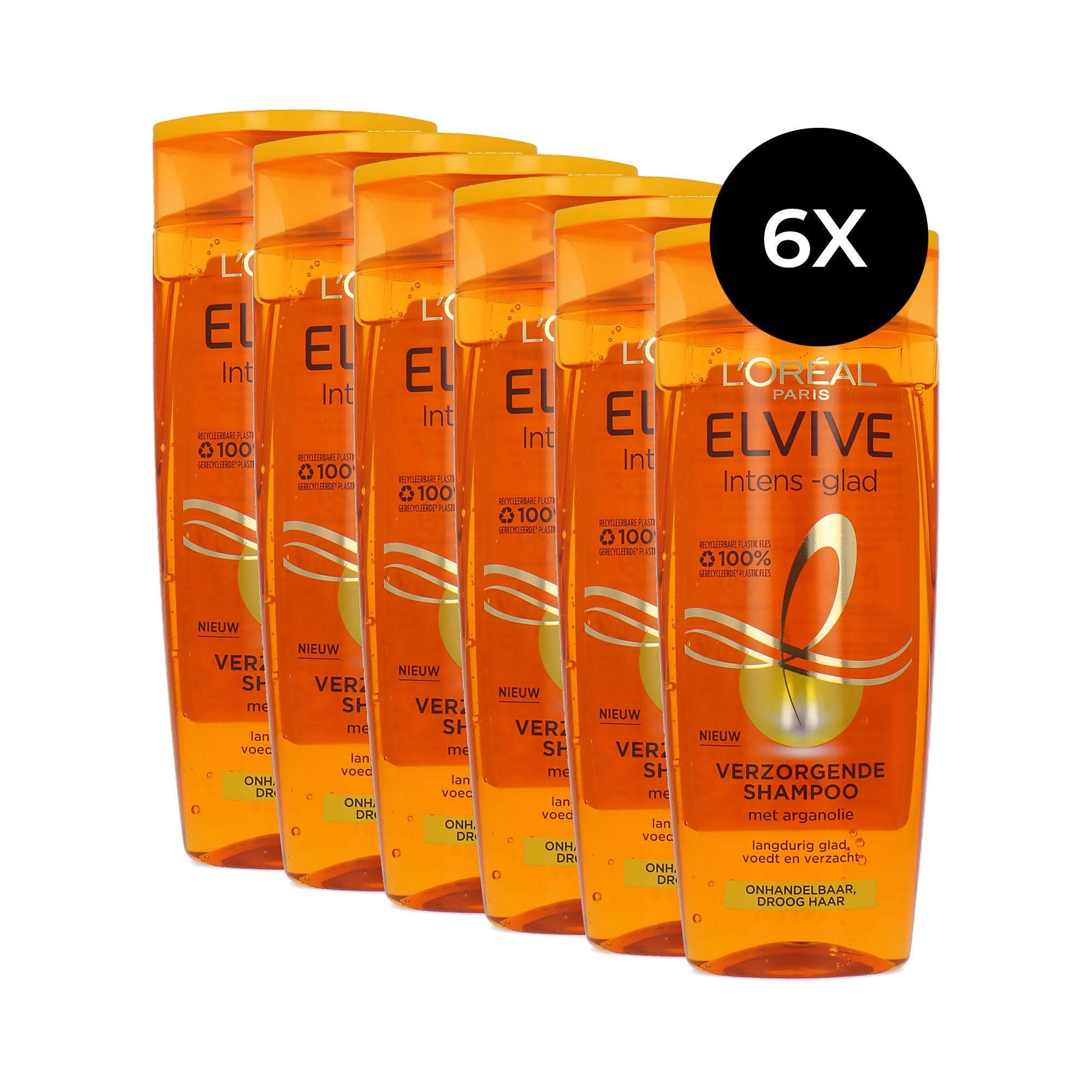 L'Oréal Elvive Intensely Smooth Shampoo - 6 x 250 ml