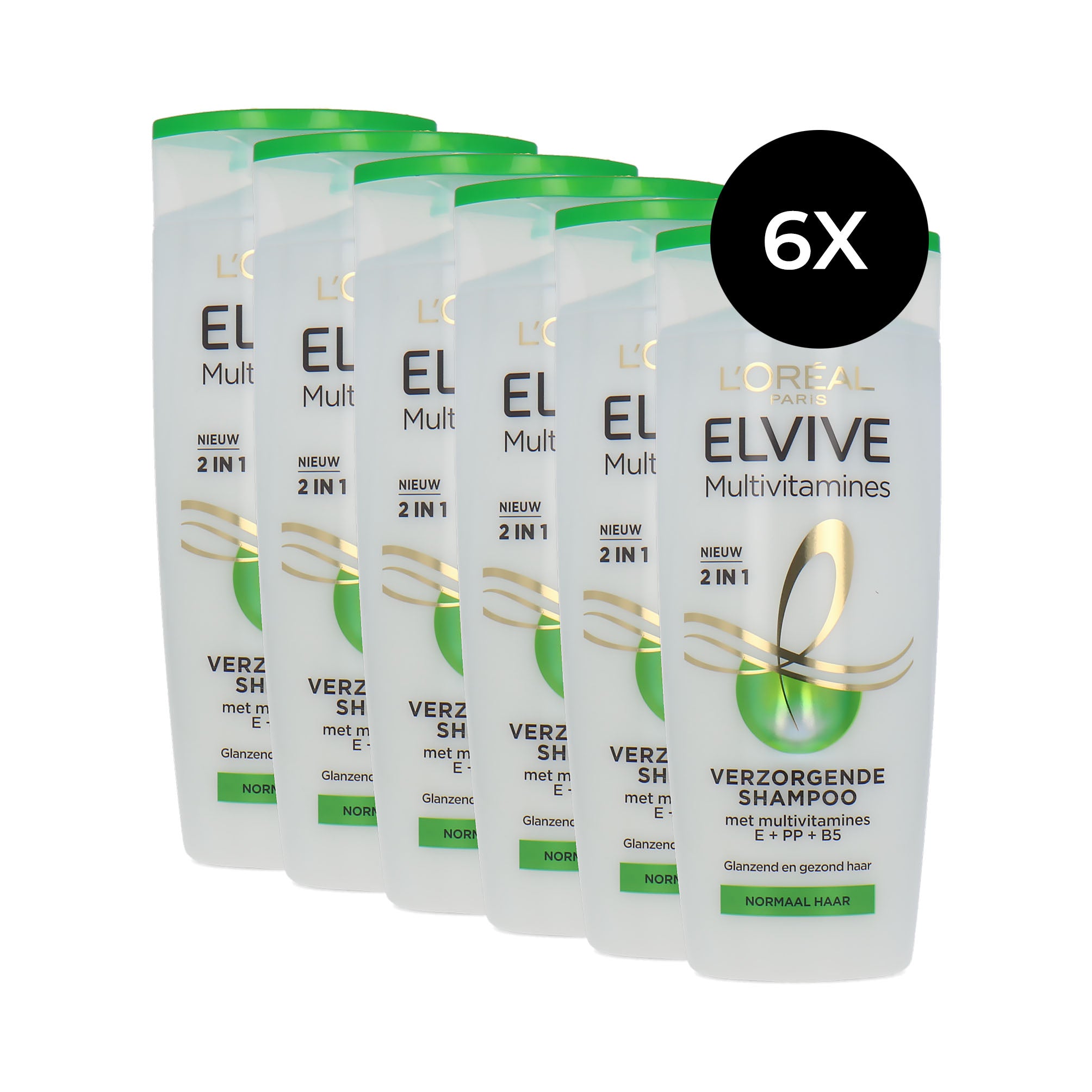 L'Oréal Elvive Multivitamines 2in1 Shampoo - 6 x 250 ml