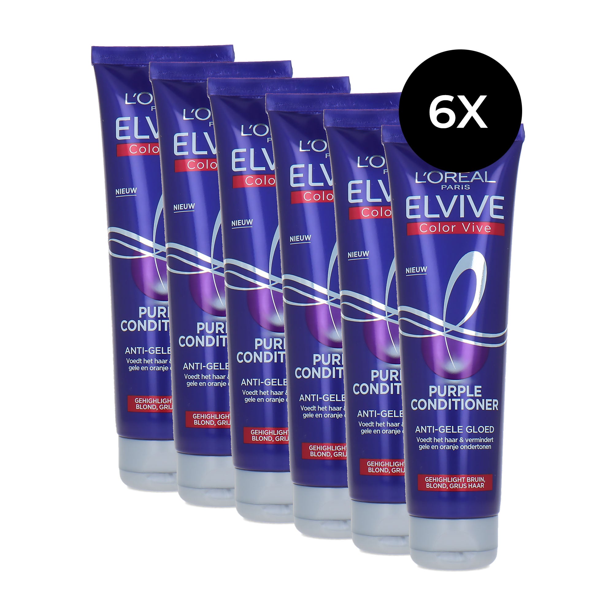 L'Oréal Elvive Color Vive Purple Conditioner - 6 x 150 ml