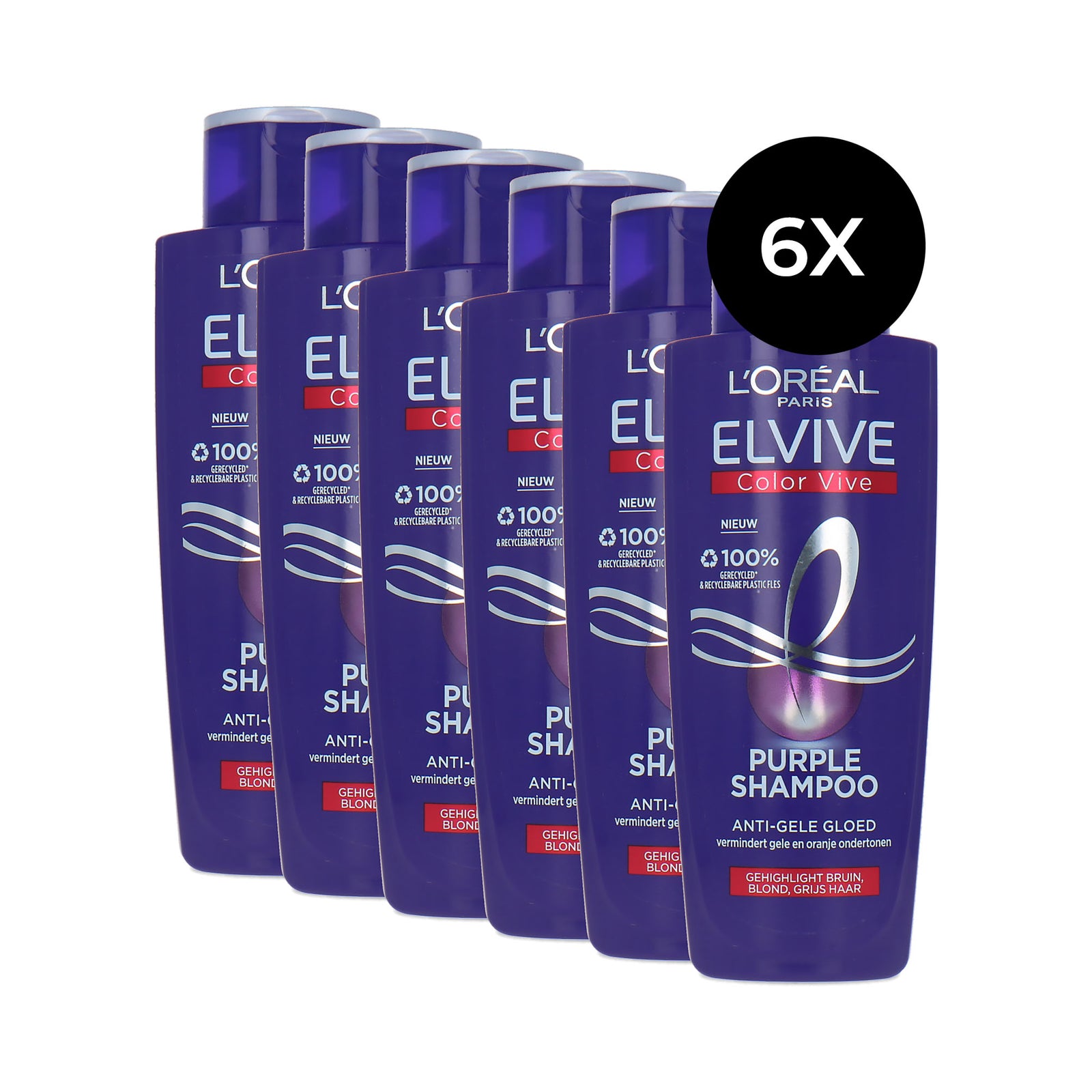 L'Oréal Elvive Color Vive Purple Shampoo - 6 x 200 ml
