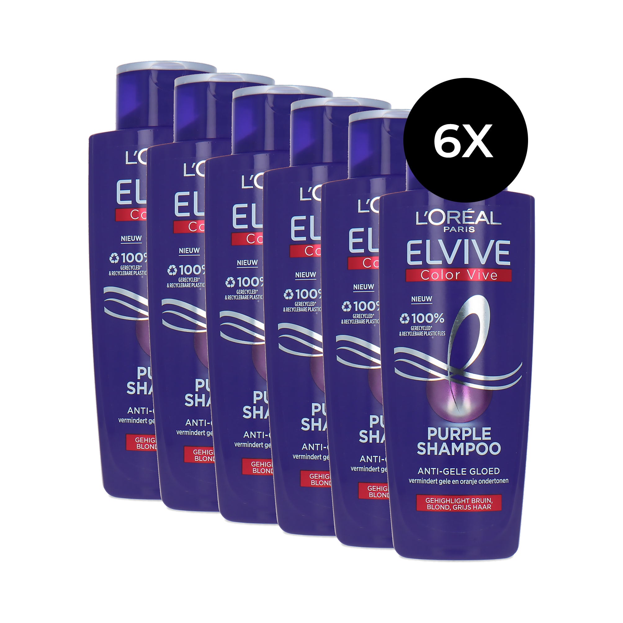 L'Oréal Elvive Color Vive Purple Shampoo - 6 x 200 ml