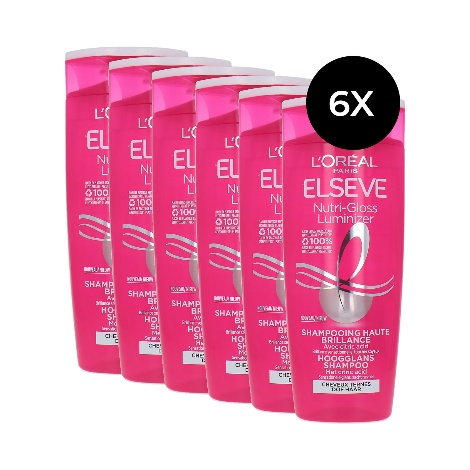 L'Oréal Elvive Nutri-Gloss Luminizer Shampoo - 6 x 250 ml