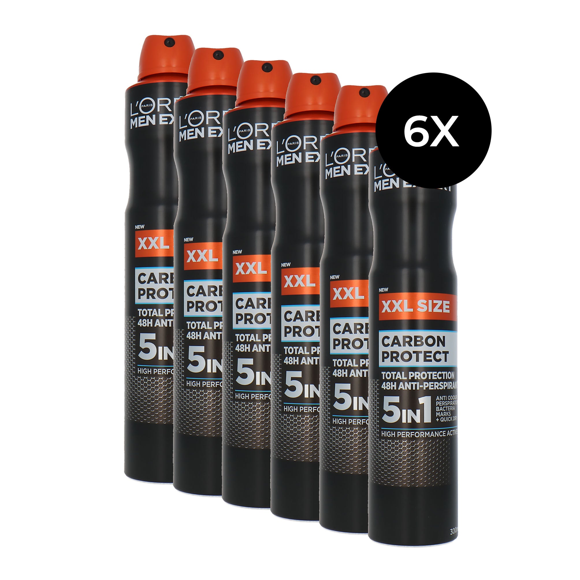 L'Oréal Men Expert Carbon Protect Deodorant Spray XXL - 6 x 300 ml