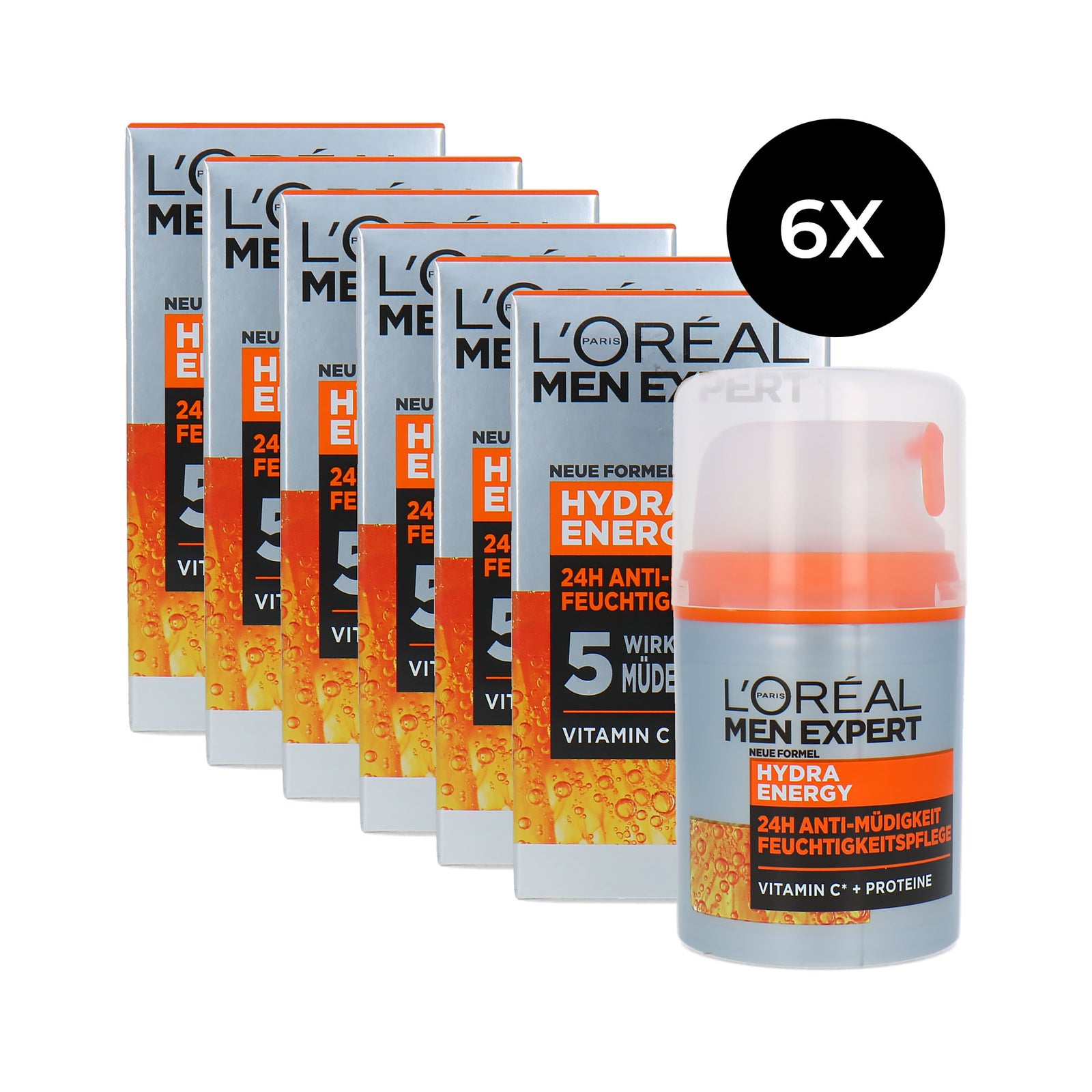 L'Oréal Hydra Energy Ant-Fatigue Cream - 6 x 50 ml
