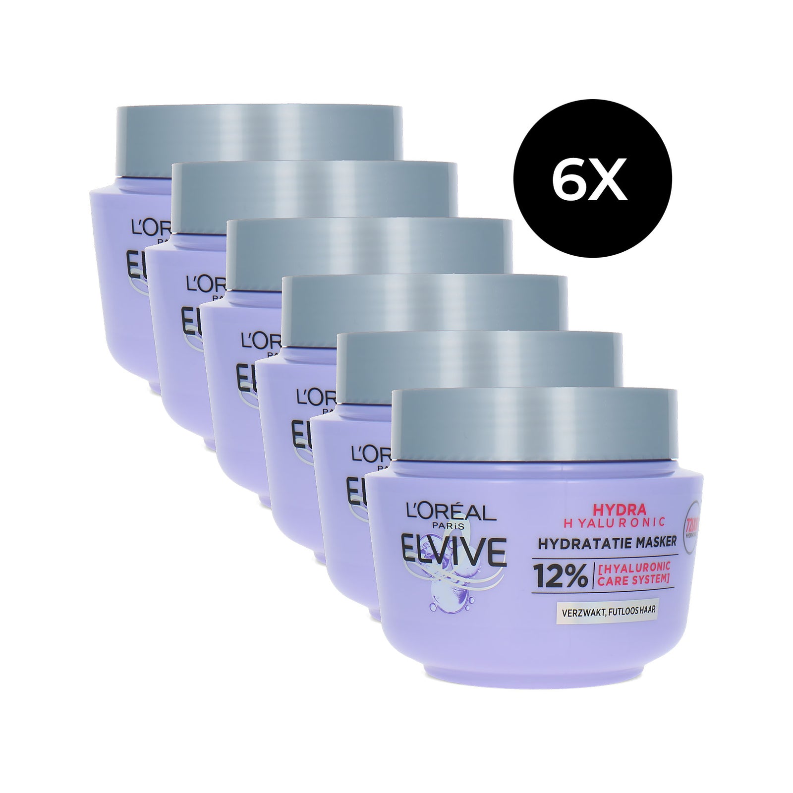 L'Oréal Elvive Hydra Hyaluronic Hair Mask - 6 x 300 ml