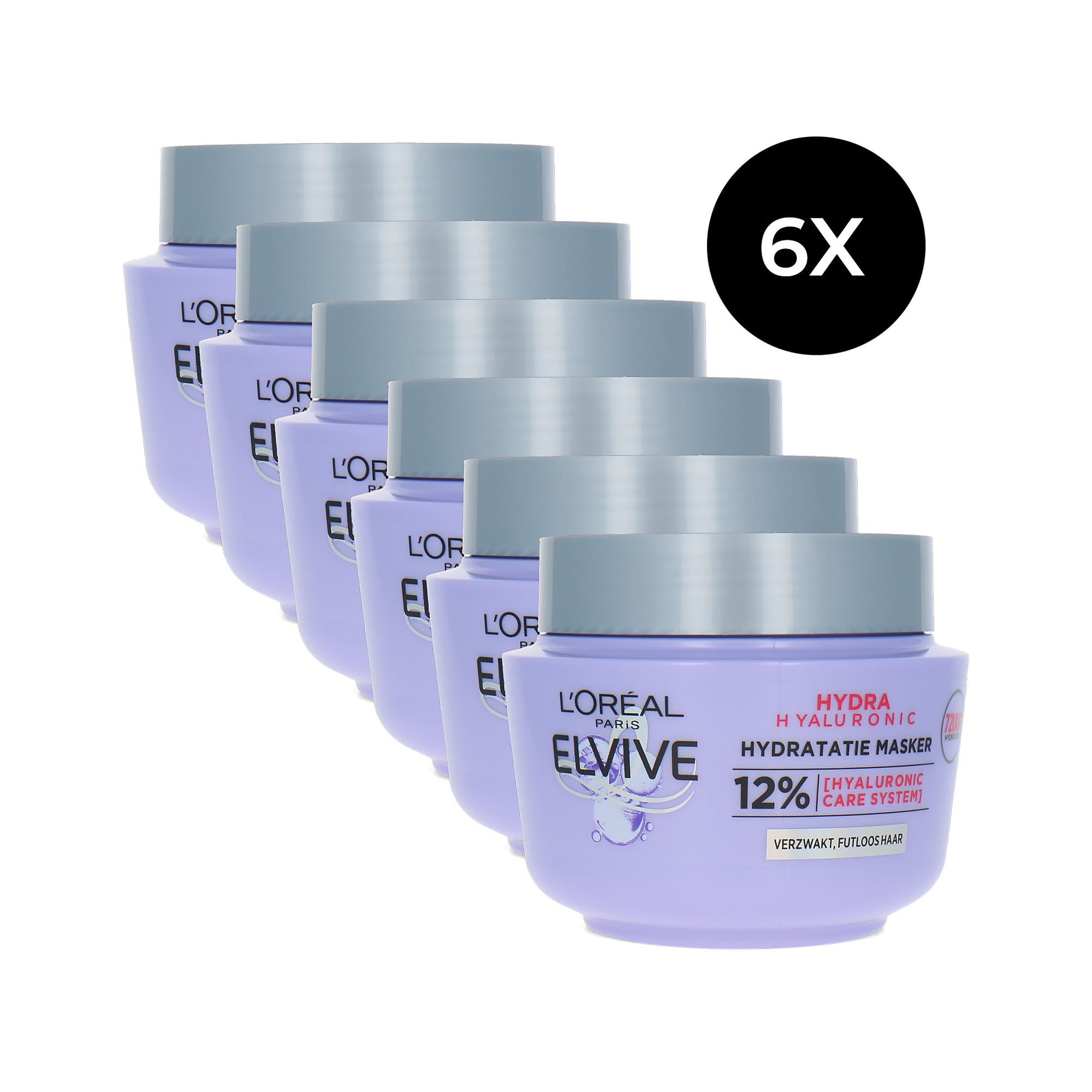 L'Oréal Elvive Hydra Hyaluronic Hair Mask - 6 x 300 ml