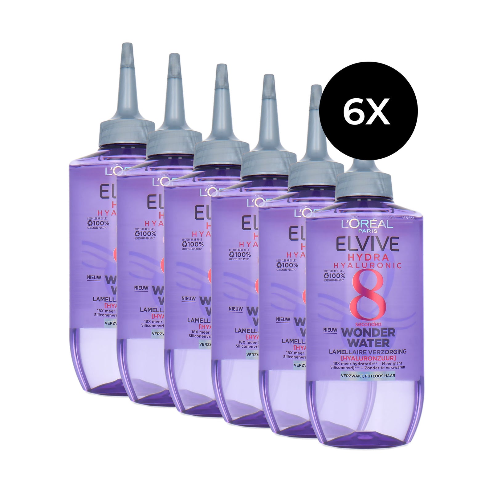 L'Oréal Elvive Hydra Hyaluronic 8 Seconds Wonder Water - 6 x 200 ml