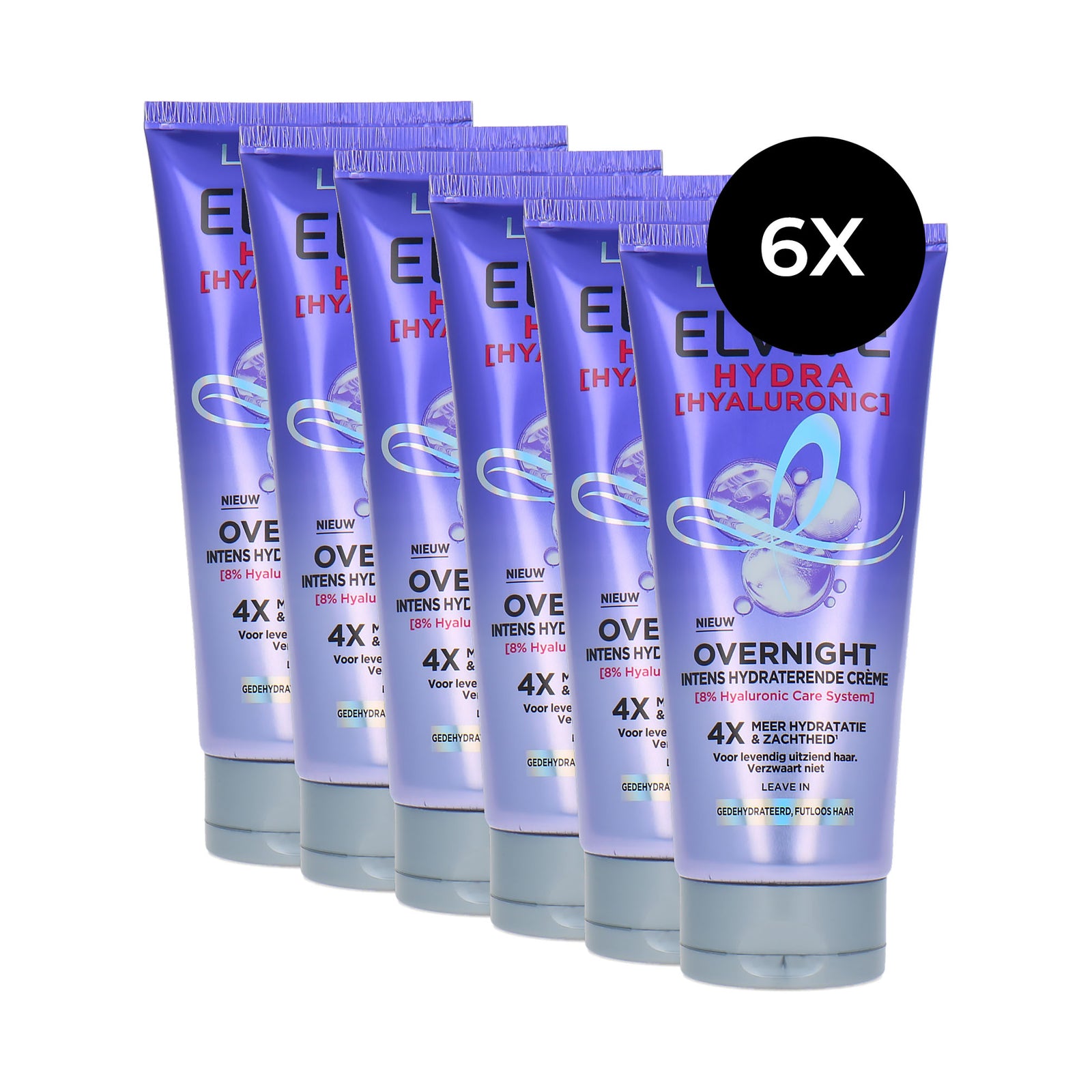 L'Oréal Elvive Hydra Hyaluronic Overnight Cream - 6 x 200 ml