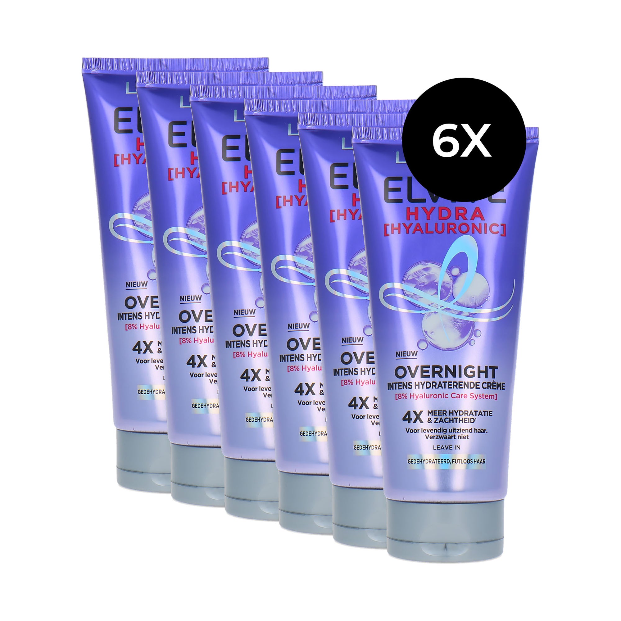 L'Oréal Elvive Hydra Hyaluronic Overnight Cream - 6 x 200 ml