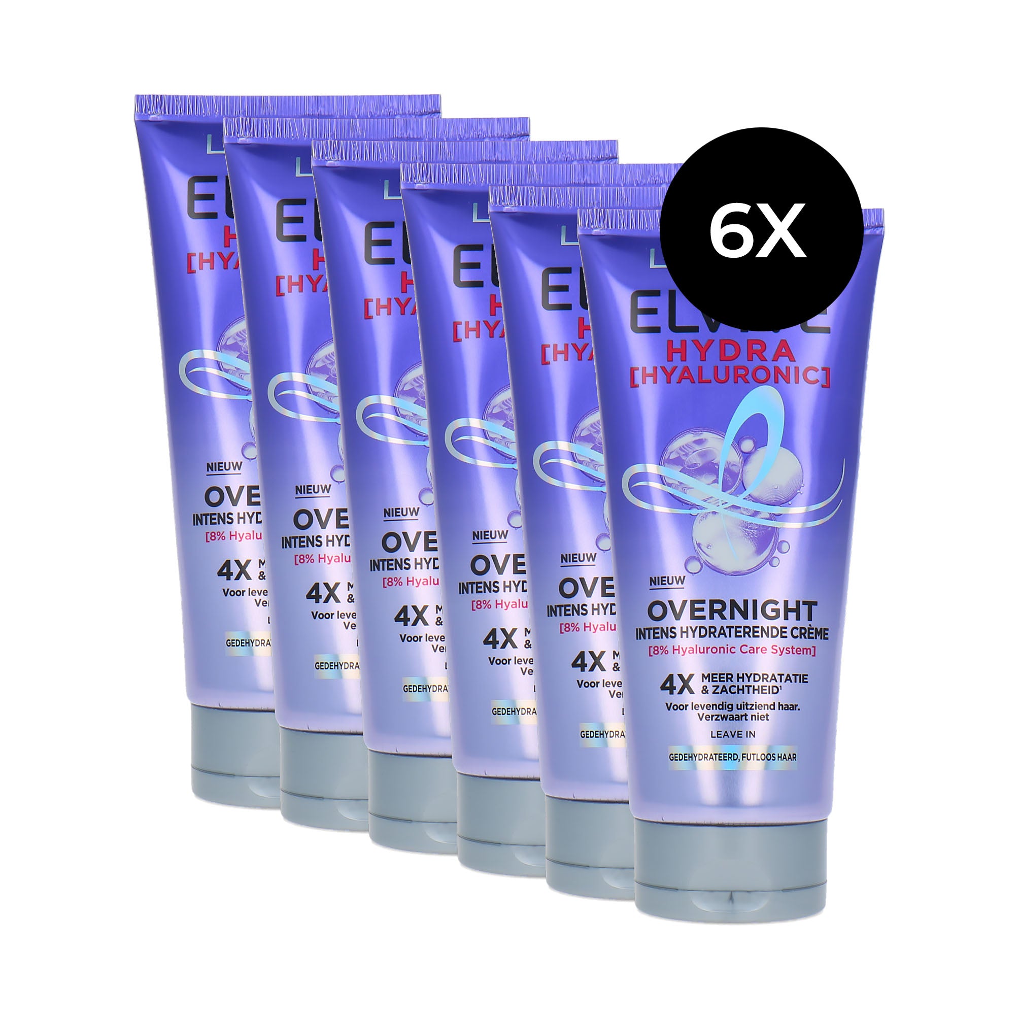 L'Oréal Elvive Hydra Hyaluronic Overnight Cream - 6 x 200 ml