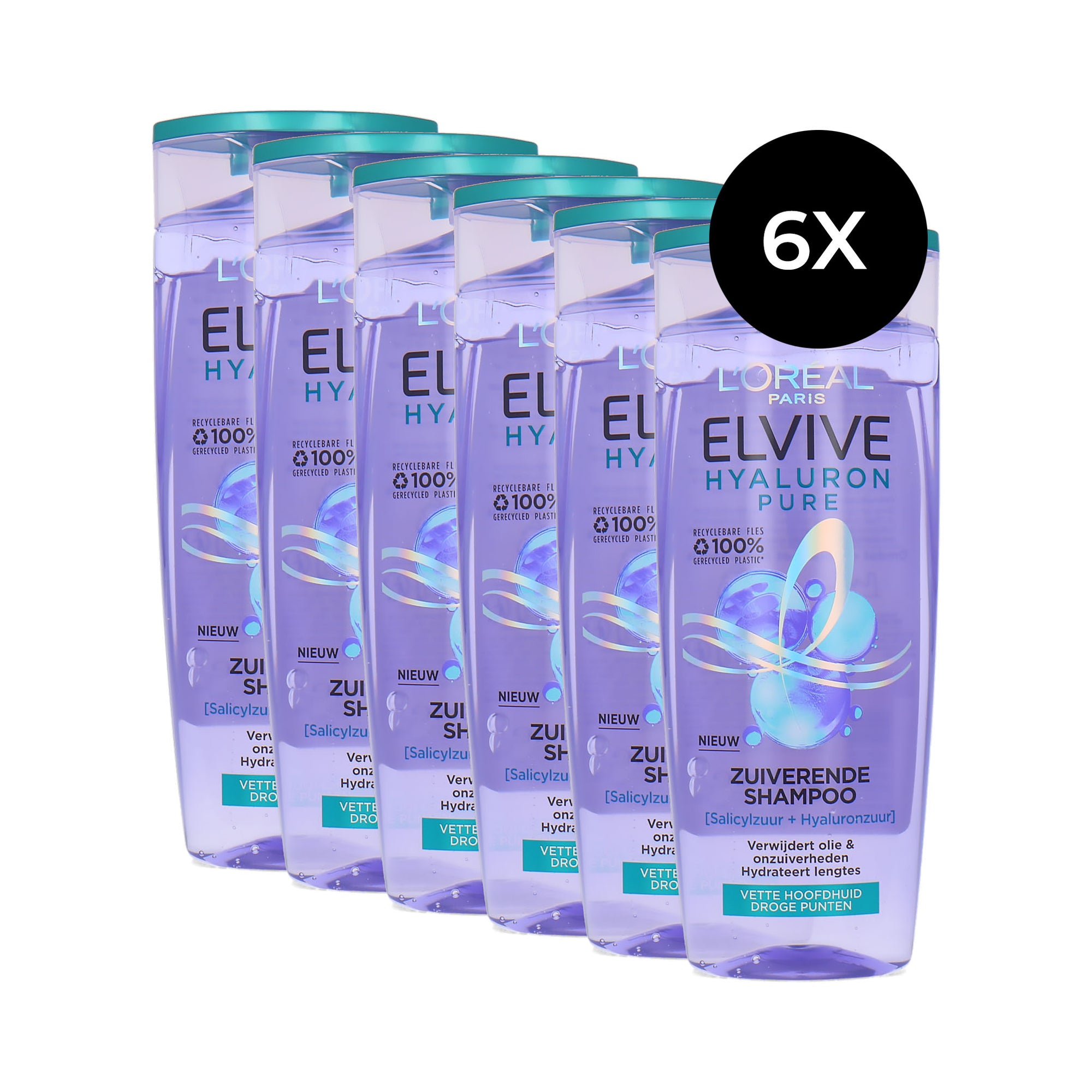 L'Oréal Elvive Hyaluron Pure Shampoo - 6 x 250 ml