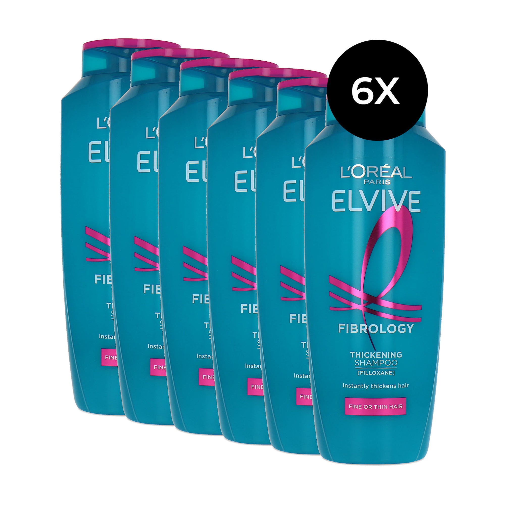 L'Oréal Elvive Fibrology Thickening Shampoo - 6 x 400 ml