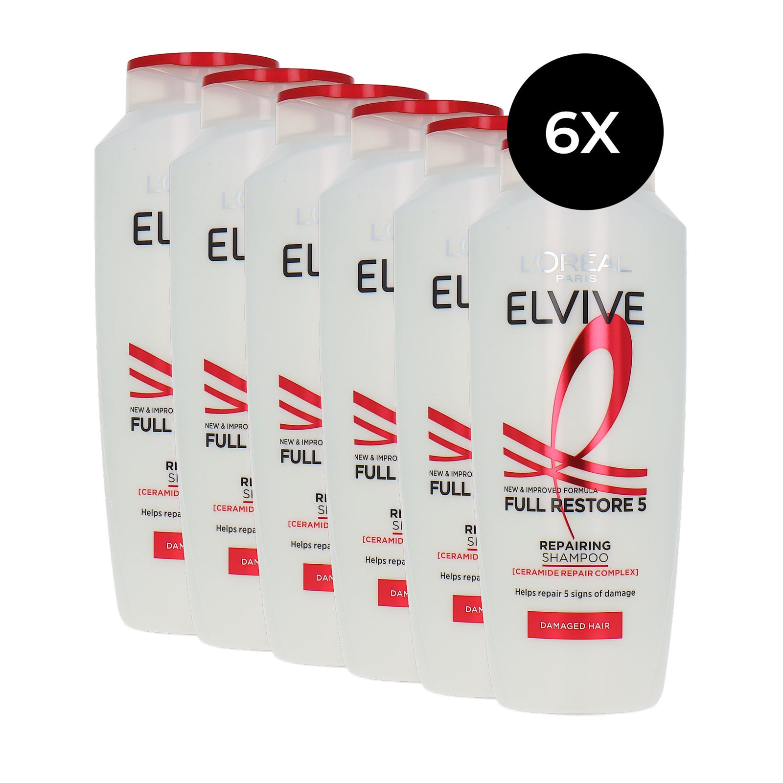 L'Oréal Elvive Full Restore 5 Repairing Shampoo - 6 x 400 ml