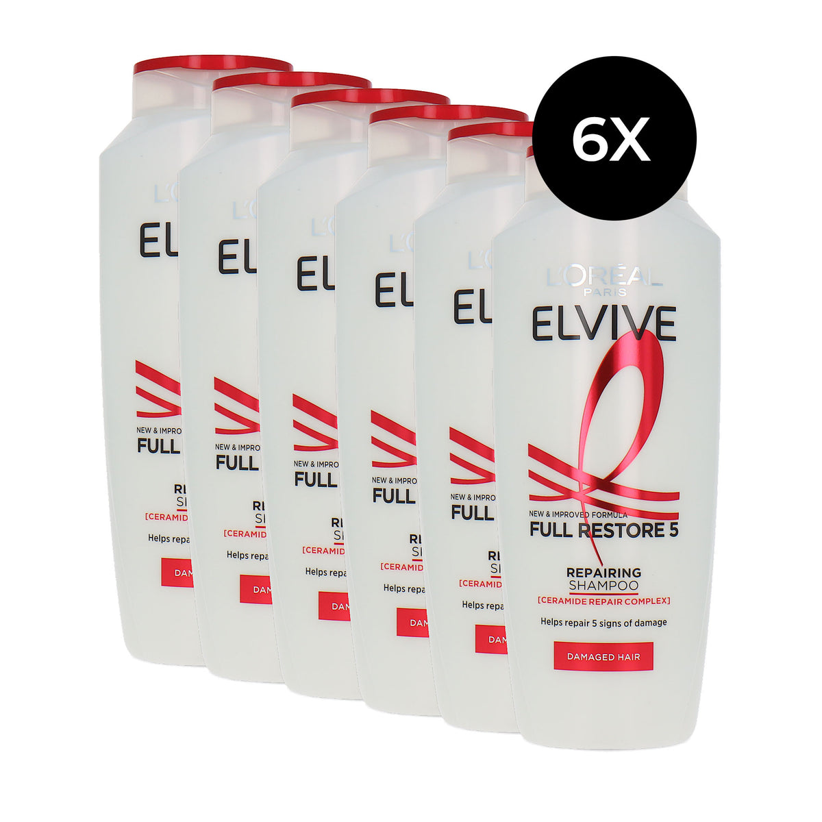 L'Oréal Elvive Full Restore 5 Repairing Shampoo - 6 x 400 ml