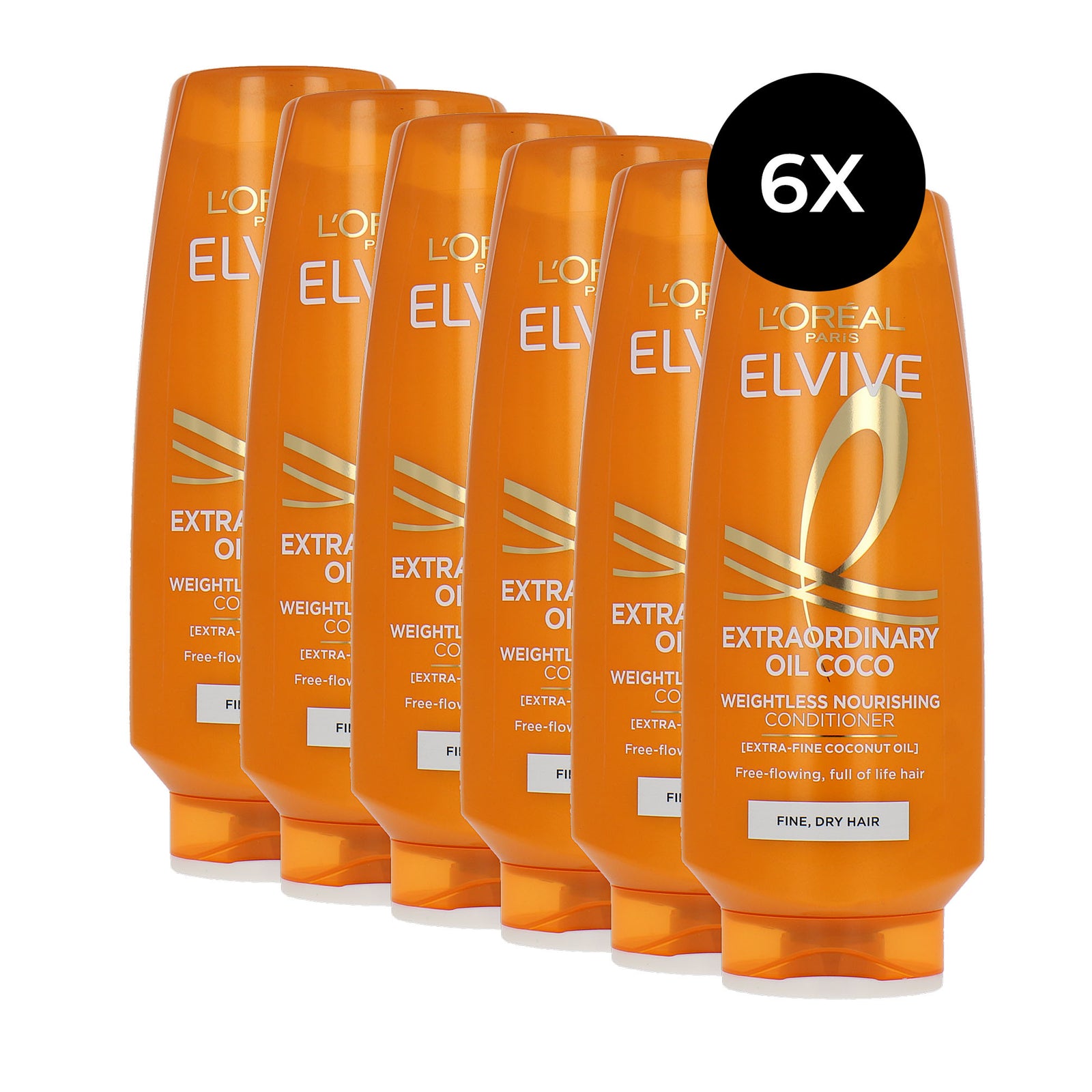 L'Oréal Elvive Extraordinary Oil Coco Schwerelose Nährende Spülung - 6 x 300 ml