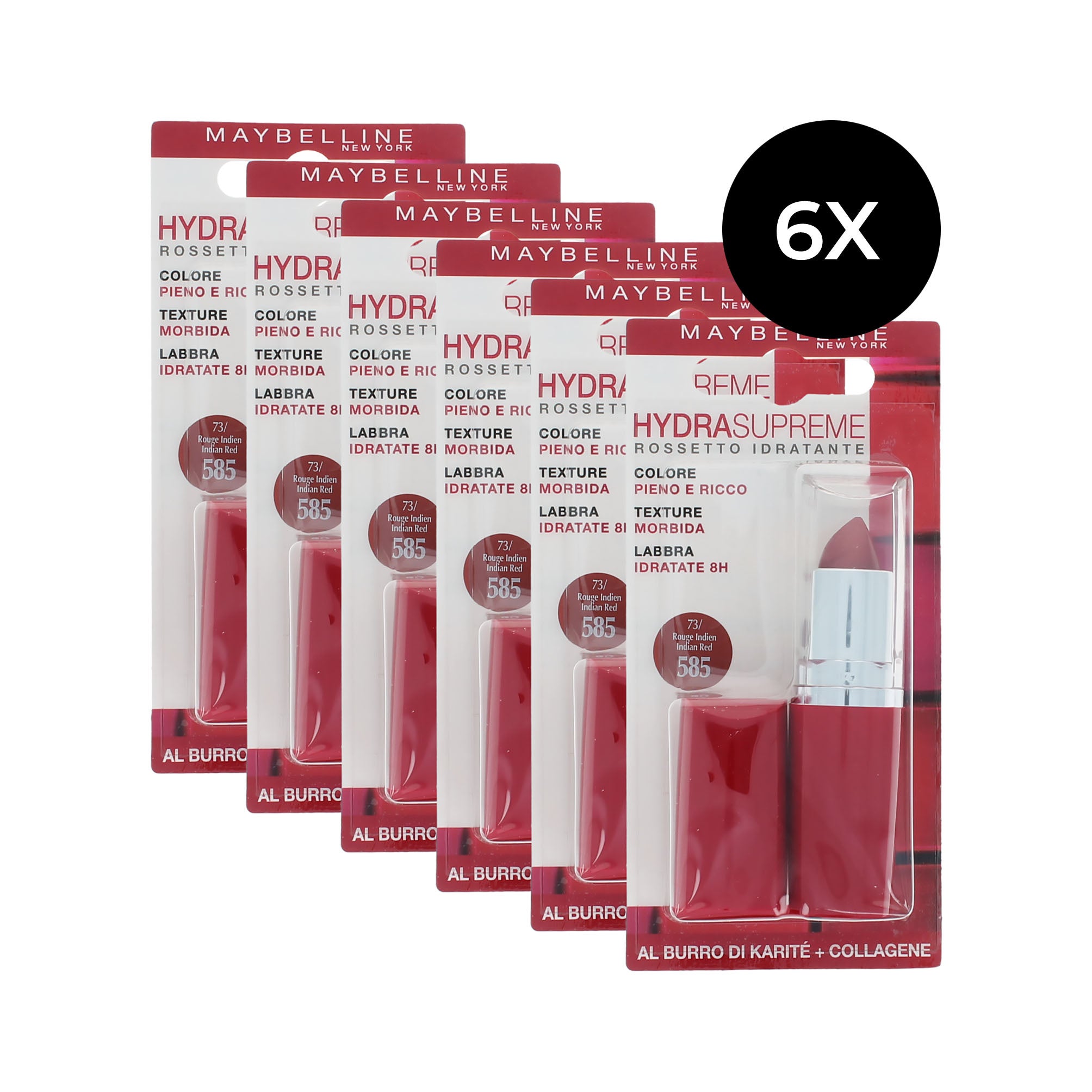 Maybelline Satin Collection Lippenstift - 585 Indian Red (6er Set)