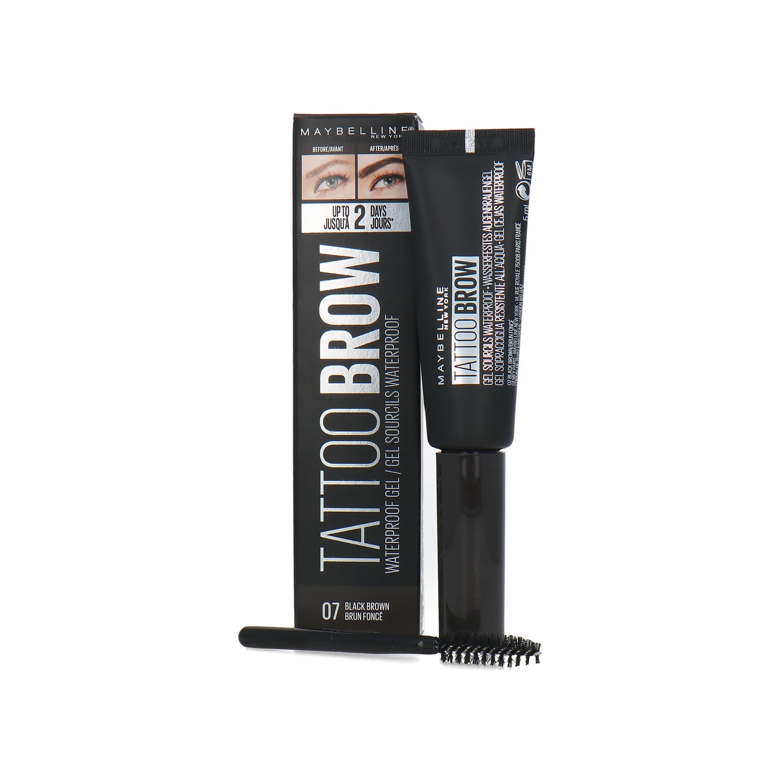 Maybelline Tattoo Brow Waterproof Wenkbrauwgel - 07 Black Brown