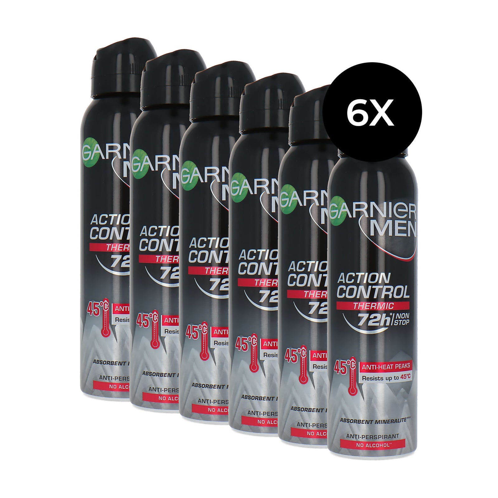 Garnier Men Action Control Thermic 72H Deodorant Spray - 6 x 150 ml