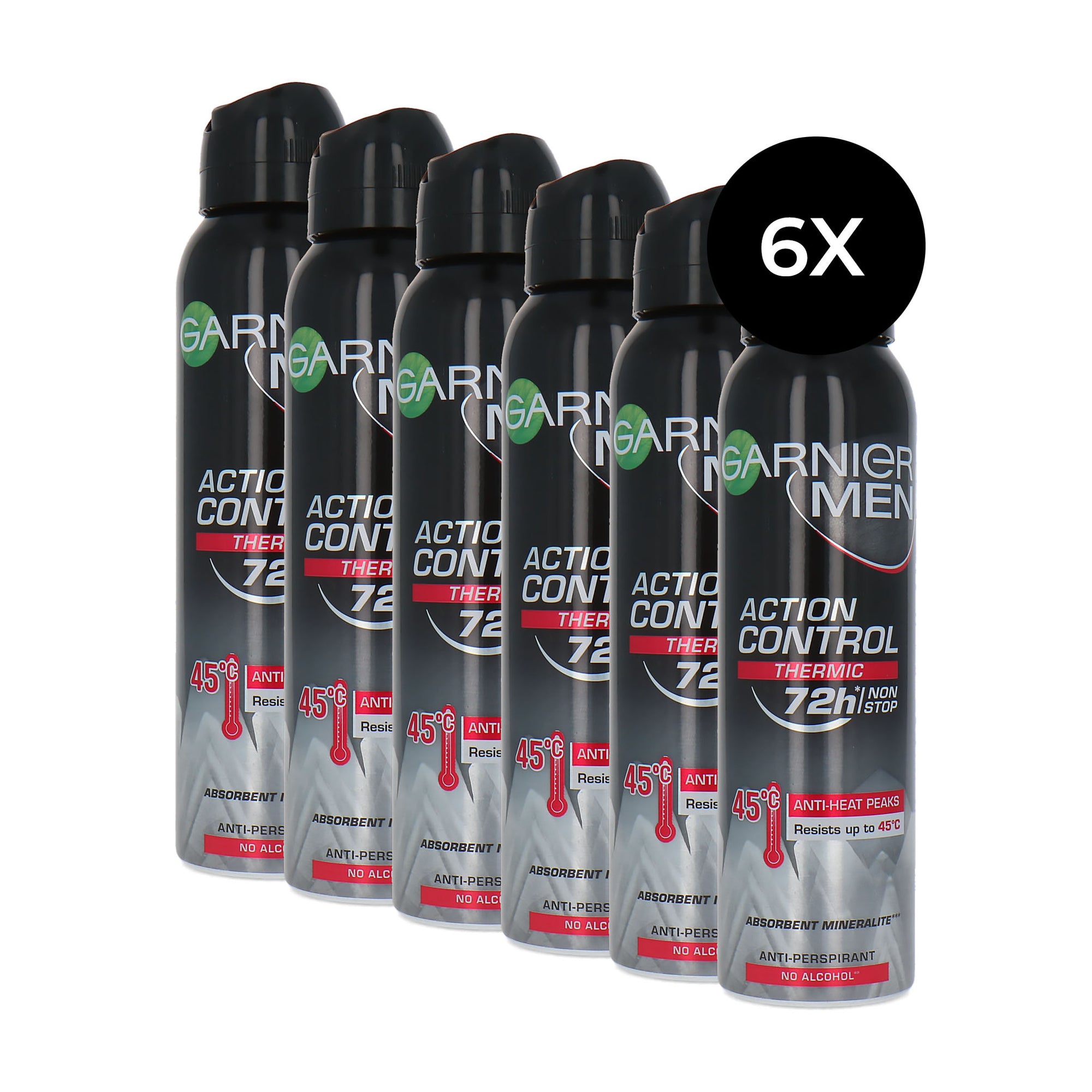 Garnier Men Action Control Thermic 72H Deodorant Spray - 6 x 150 ml
