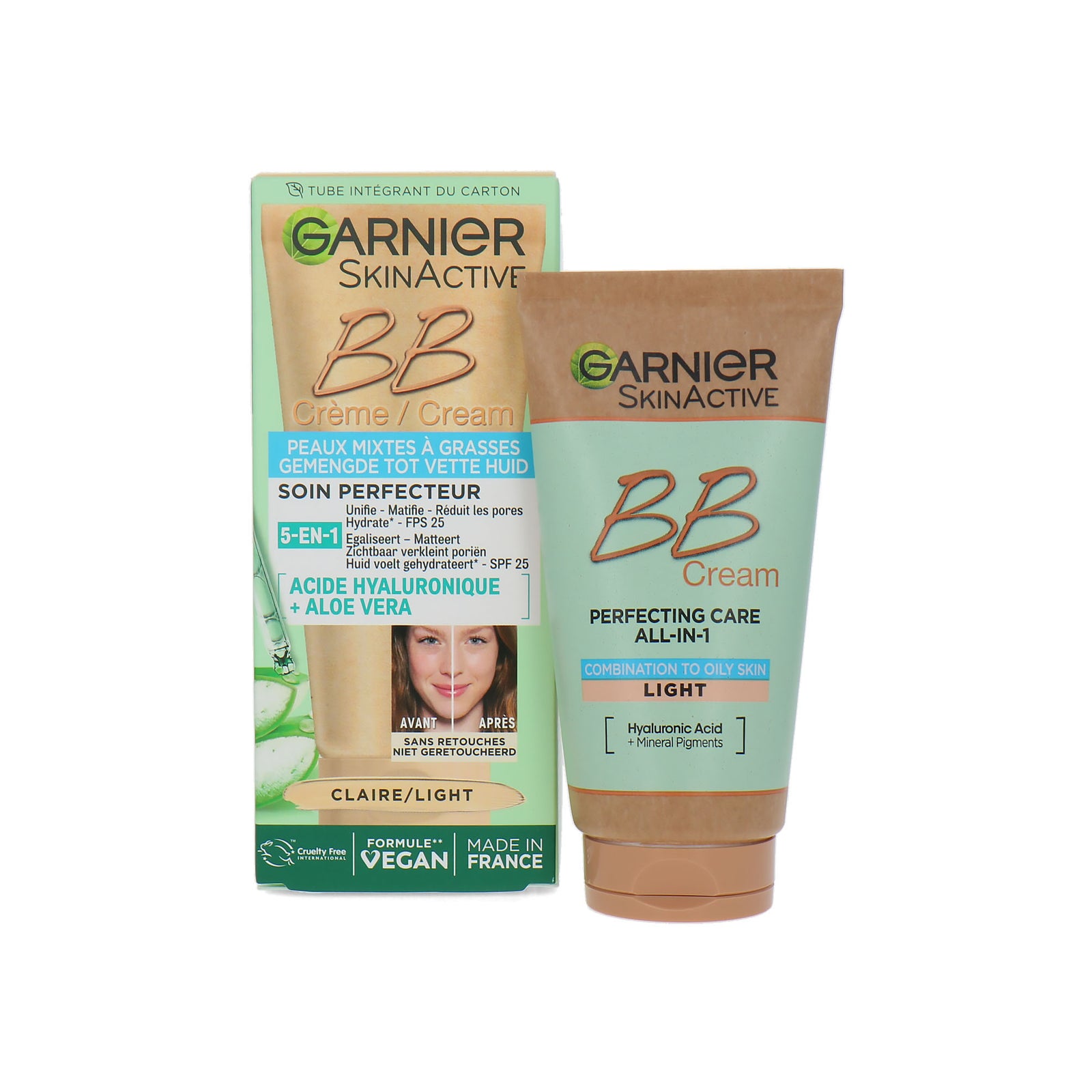 Garnier Skin Active 5-in-1 BB Cream Light - 50 ml (voor gemengde tot vette huid)