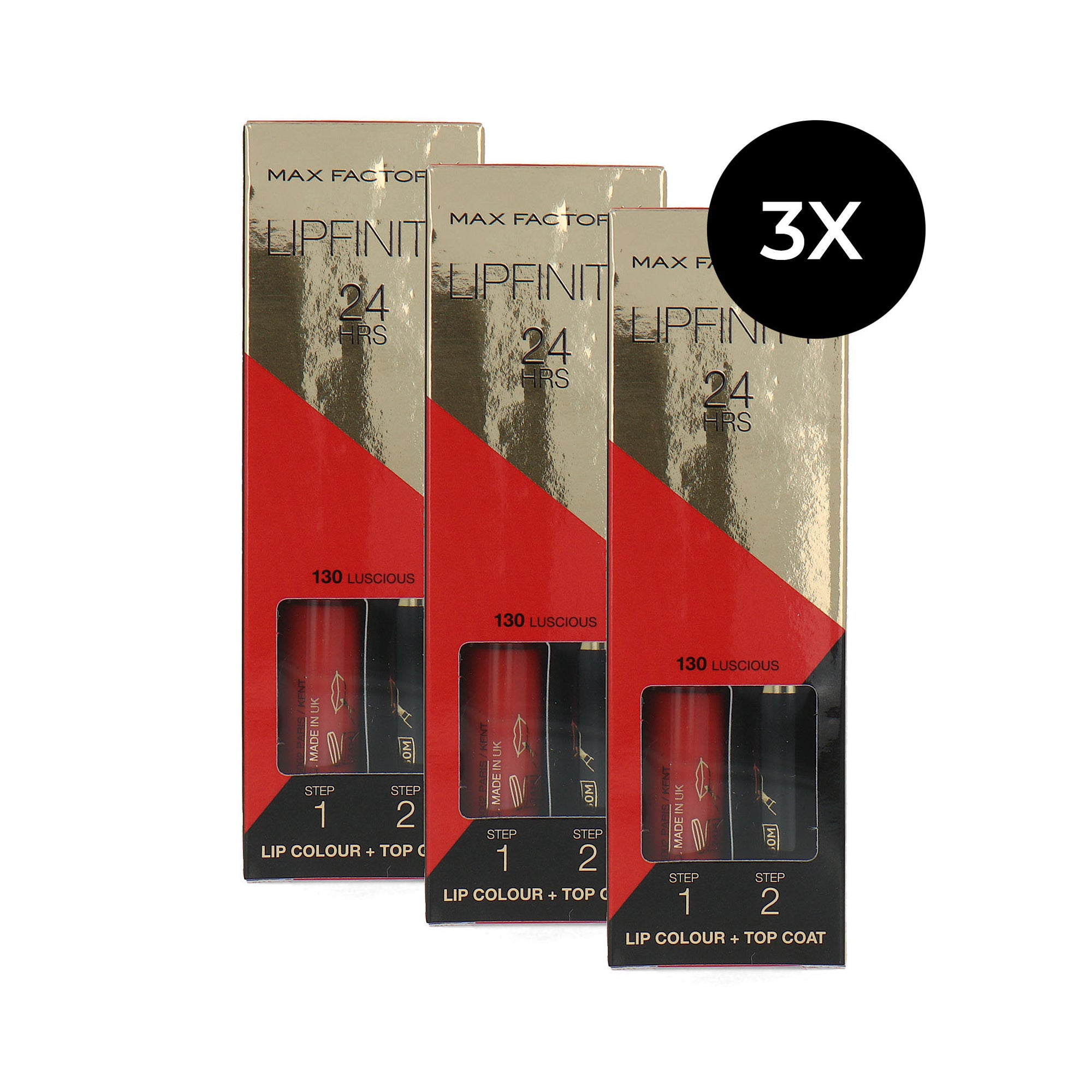 Max Factor Lipfinity 24HRS Lip Colour - 130 Luscious (3er Set)