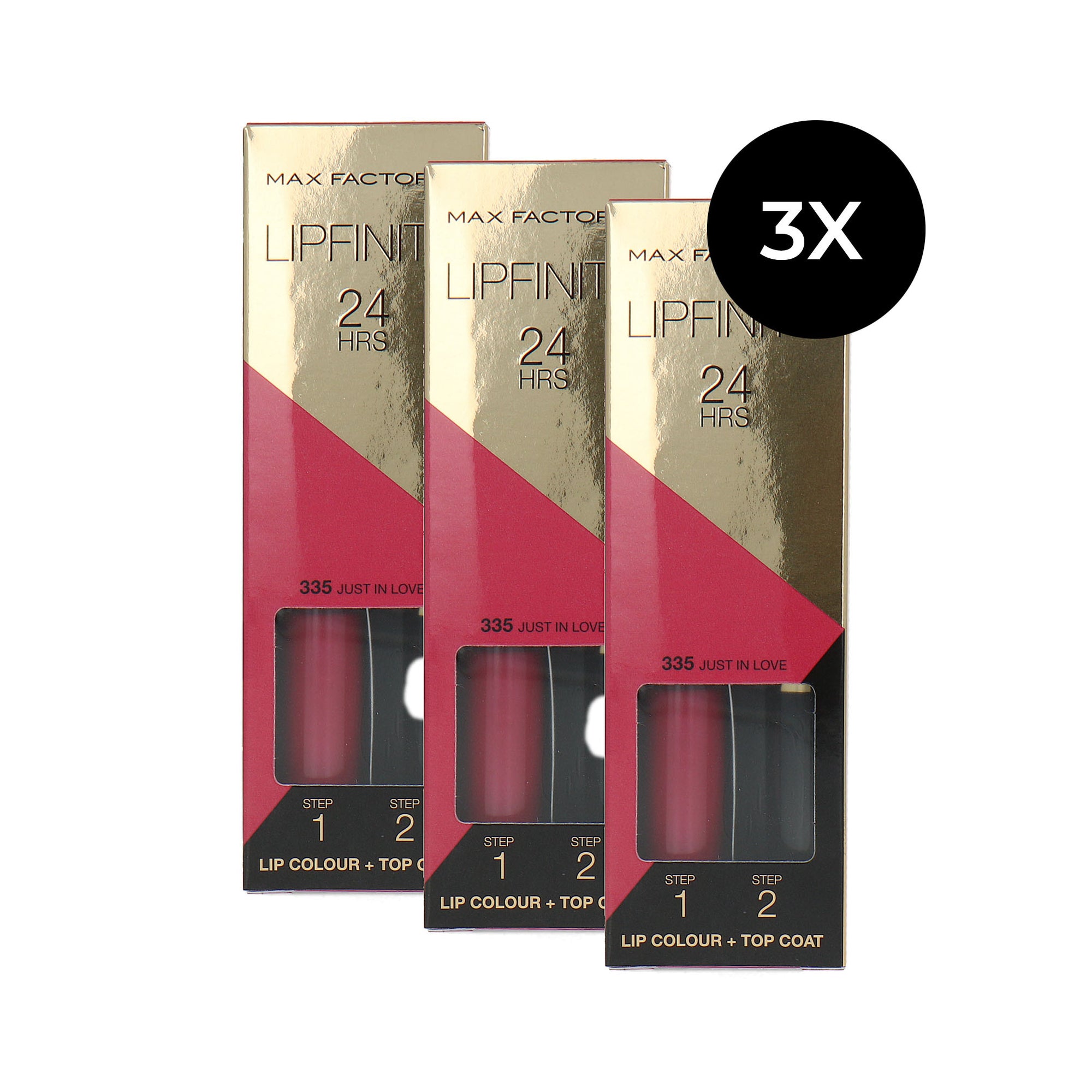 Max Factor Lipfinity 24HRS Lip Colour - 335 Just In Love (Set van 3)