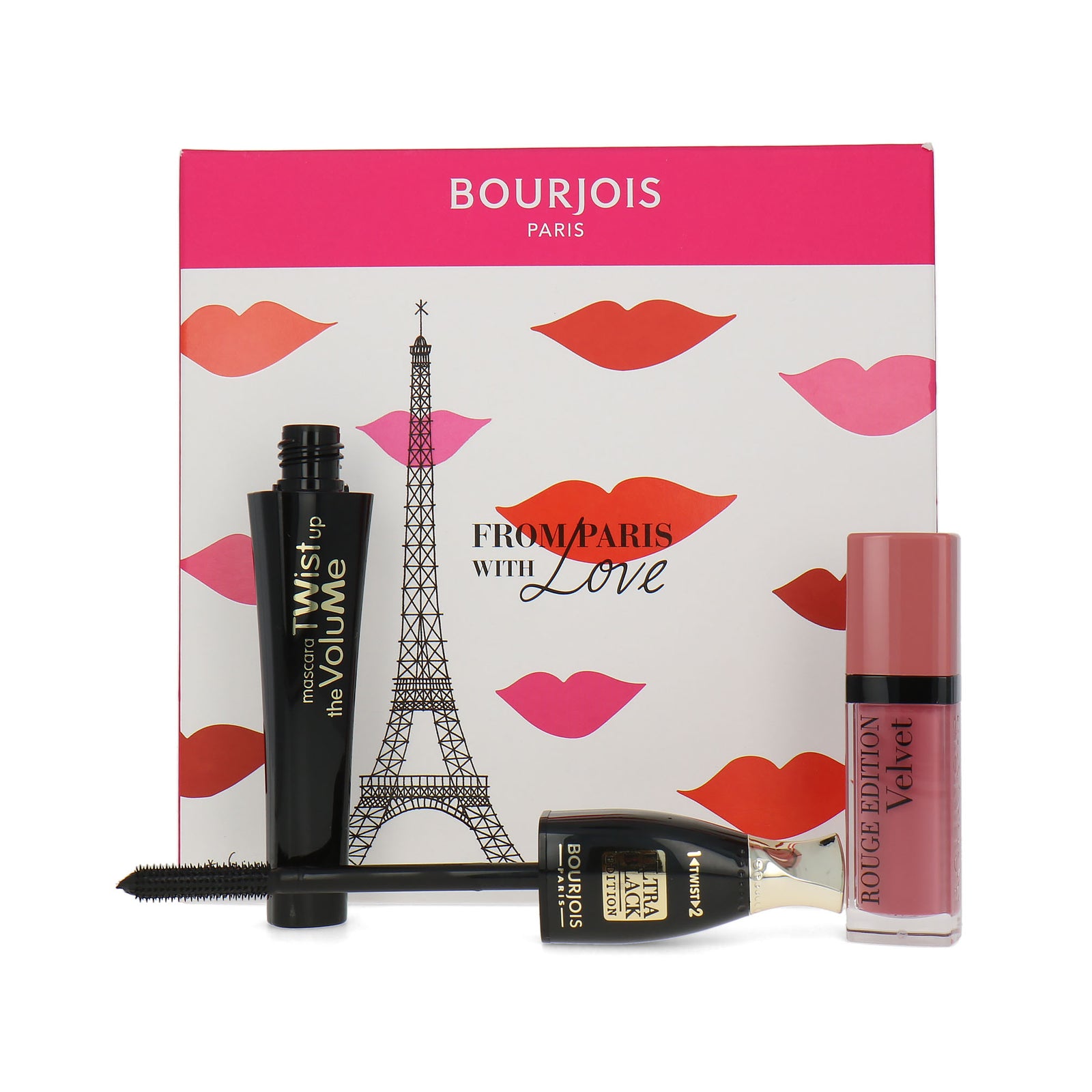 Bourjois From Paris With Love Cadeauset - Twist Up The Volume Mascara-Rouge Edition Velvet Lipstick 010