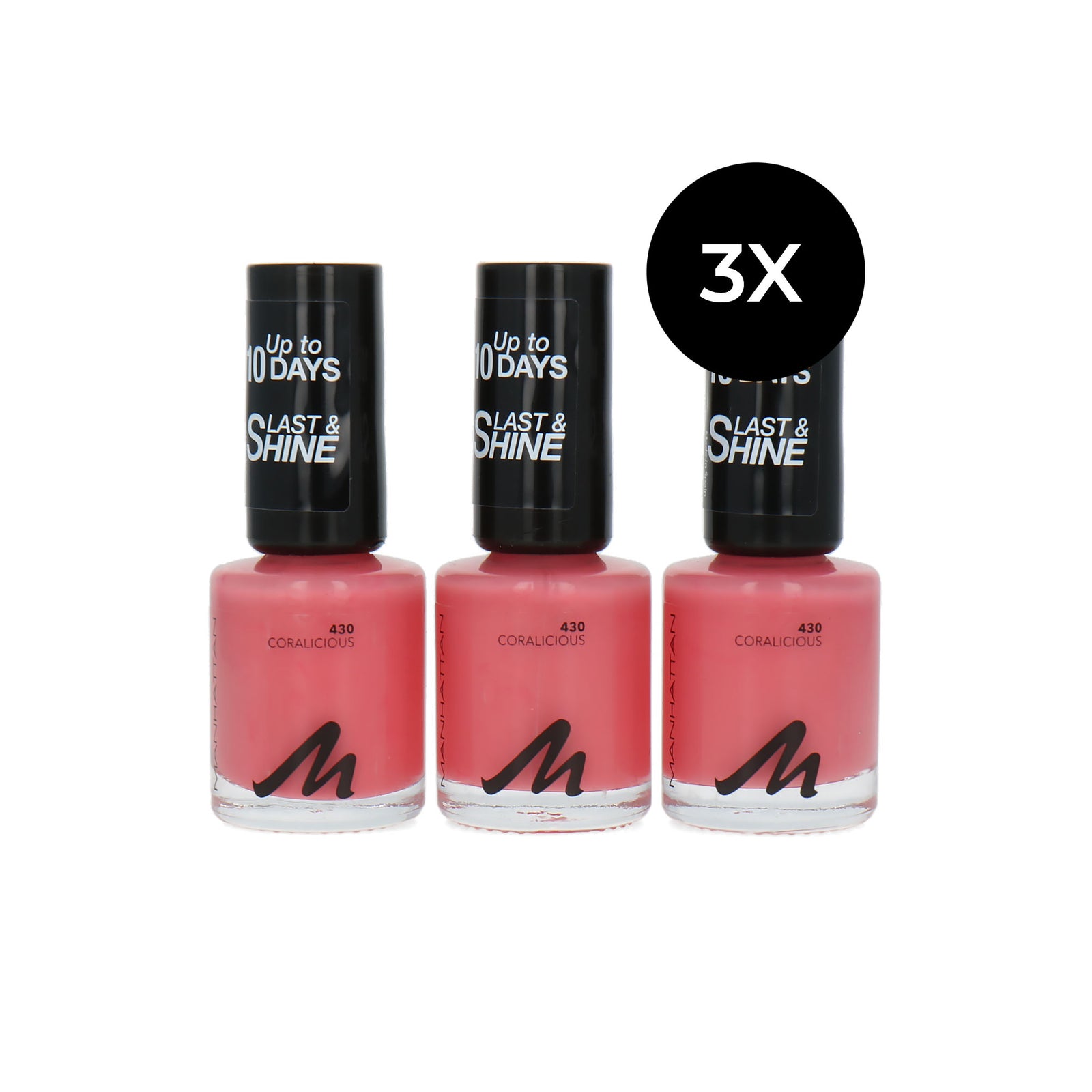 Manhattan Last & Shine Nagellak - 430 Coralicious (set van 3)