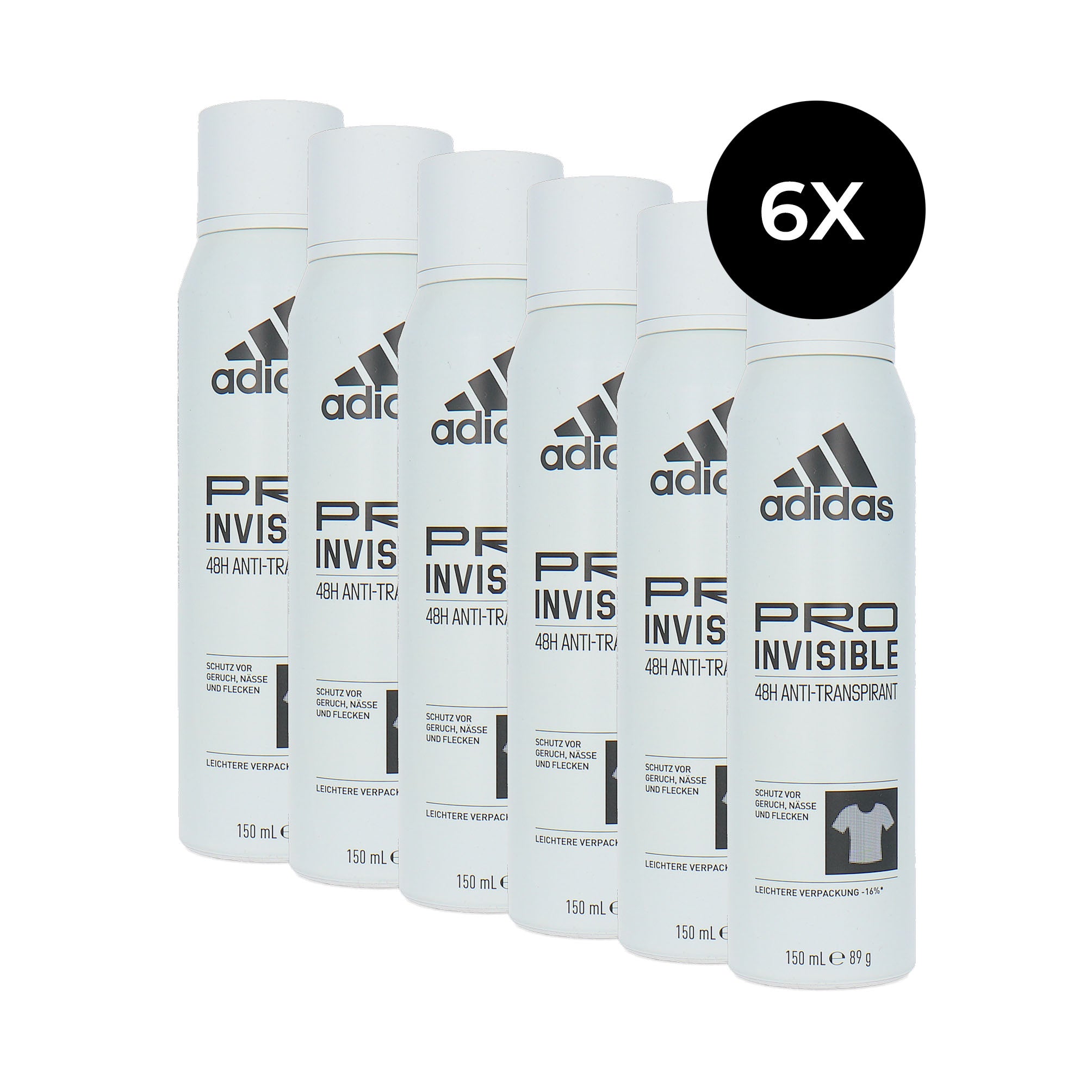 Adidas Pro Invisible Anti-Transpirant Deodorant Spray - 6 x 150 ml