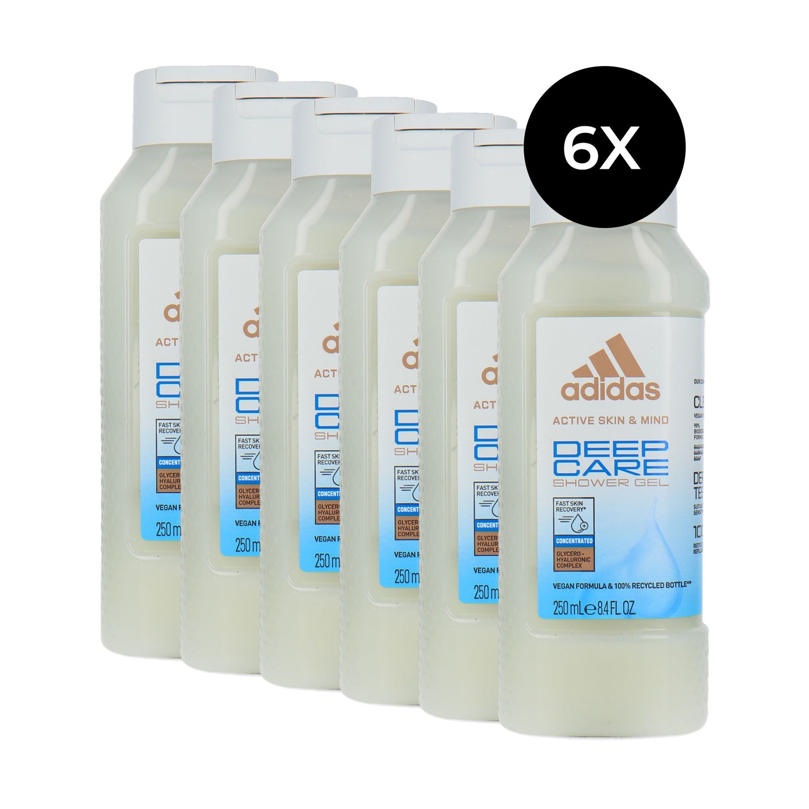 Adidas Deep Care Shower Gel - 6 x 250 ml