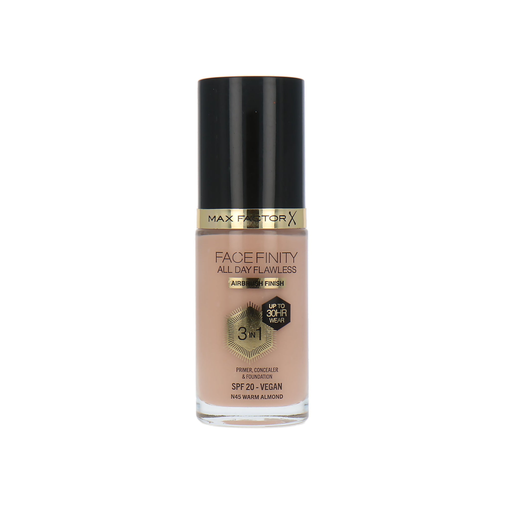 Max Factor Facefinity All Day Flawless 3 in 1 30H Airbrush Finish Foundation - N45 Warm Almond