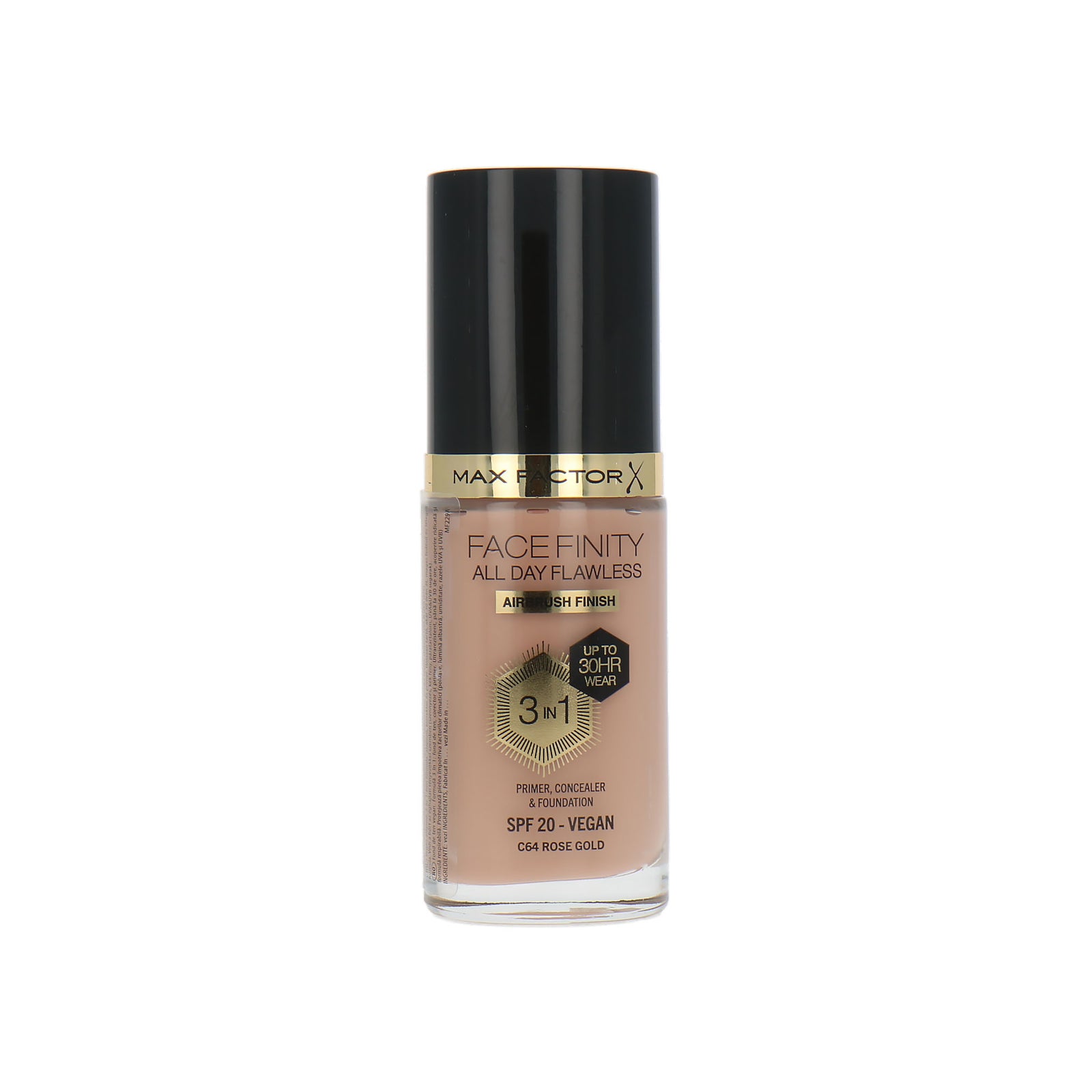 Max Factor Facefinity All Day Flawless 3 in 1 30H Airbrush Finish Foundation - C64 Rose Gold