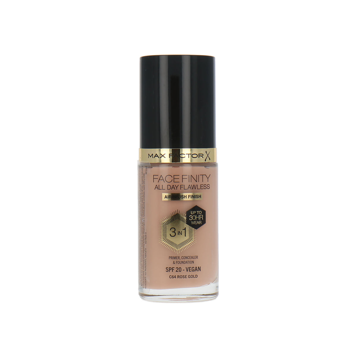 Max Factor Facefinity All Day Flawless 3 in 1 30H Airbrush Finish Foundation - C64 Rose Gold
