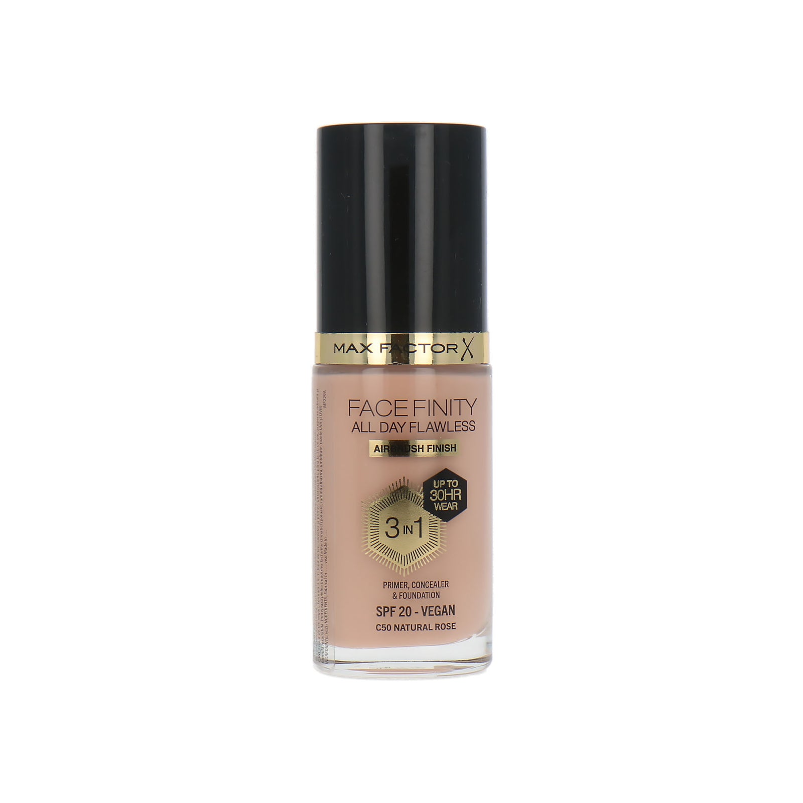 Max Factor Facefinity All Day Flawless 3 in 1 30H Airbrush Finish Foundation - C50 Natural Rose