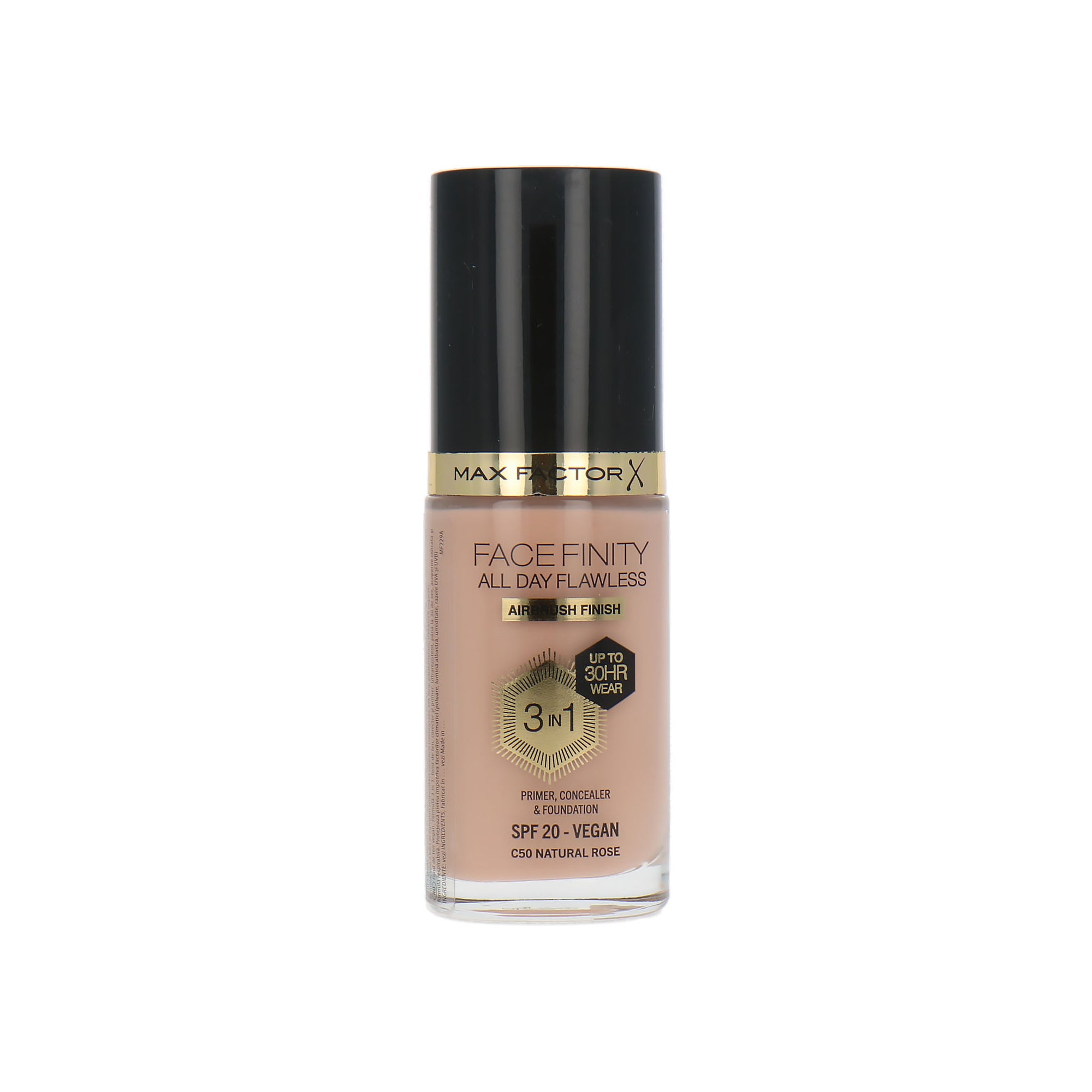 Max Factor Facefinity All Day Flawless 3 in 1 30H Airbrush Finish Foundation - C50 Natural Rose