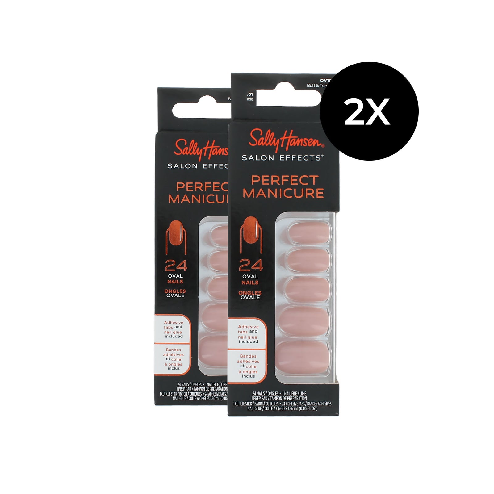 Sally Hansen Perfect Manicure 24 Oval Nails (2 x ) - Buff & Tumble