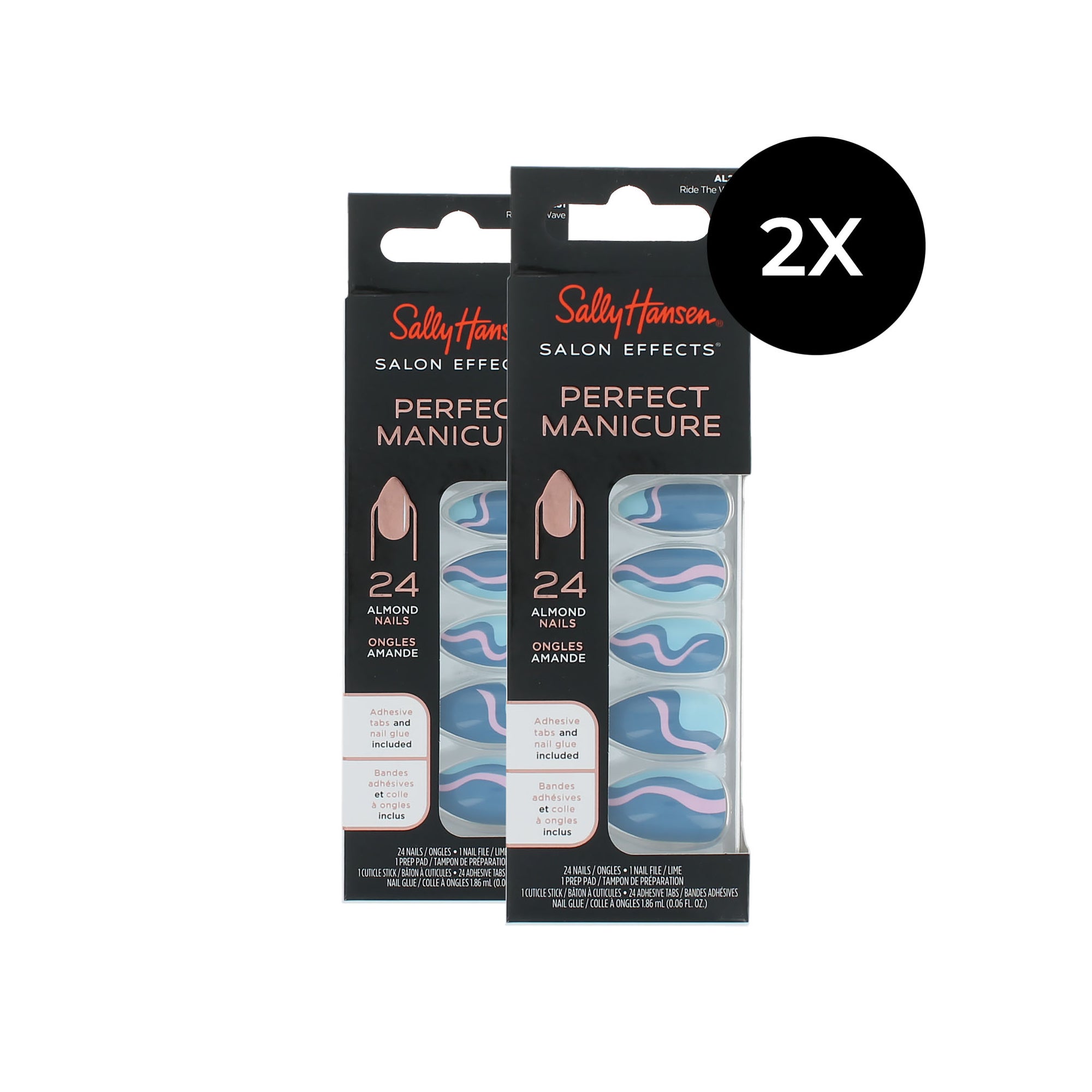 Sally Hansen Perfect Manicure 24 Almond Nails (2 x ) - Ride The Wave