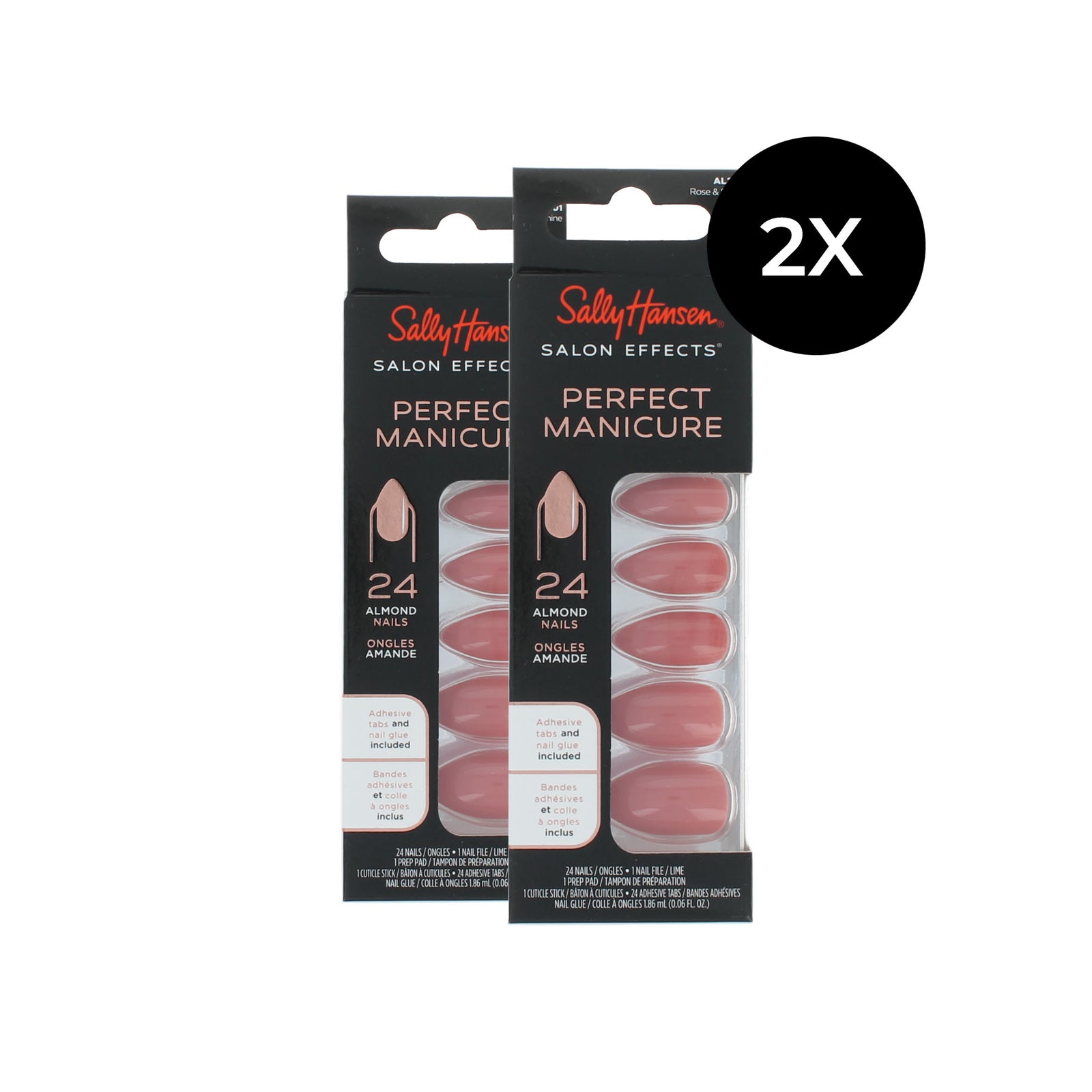 Sally Hansen Perfect Manicure 24 Almond Nails (2 x ) - Rose & Shine