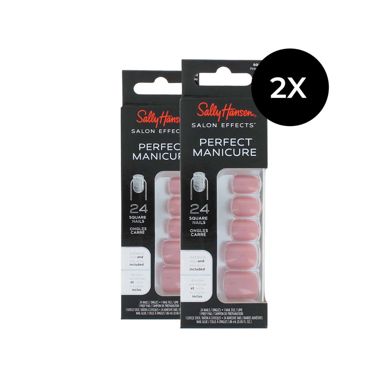 Sally Hansen Perfect Manicure 24 Square Nails (2 x ) - Pink clay