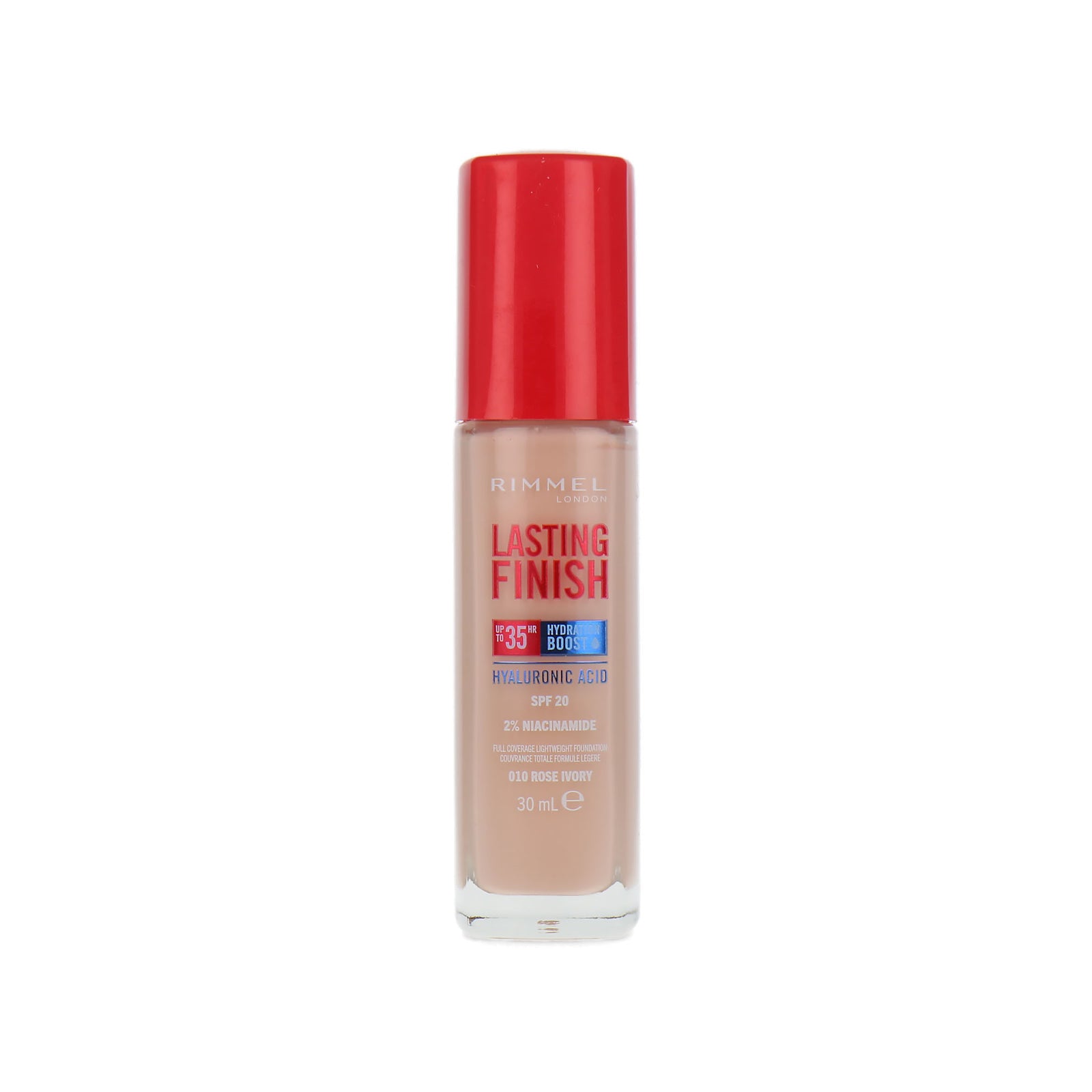 Rimmel Lasting Finish 35HR Hyaloronic Acid Foundation SPF 20 - 010 Rose Ivory