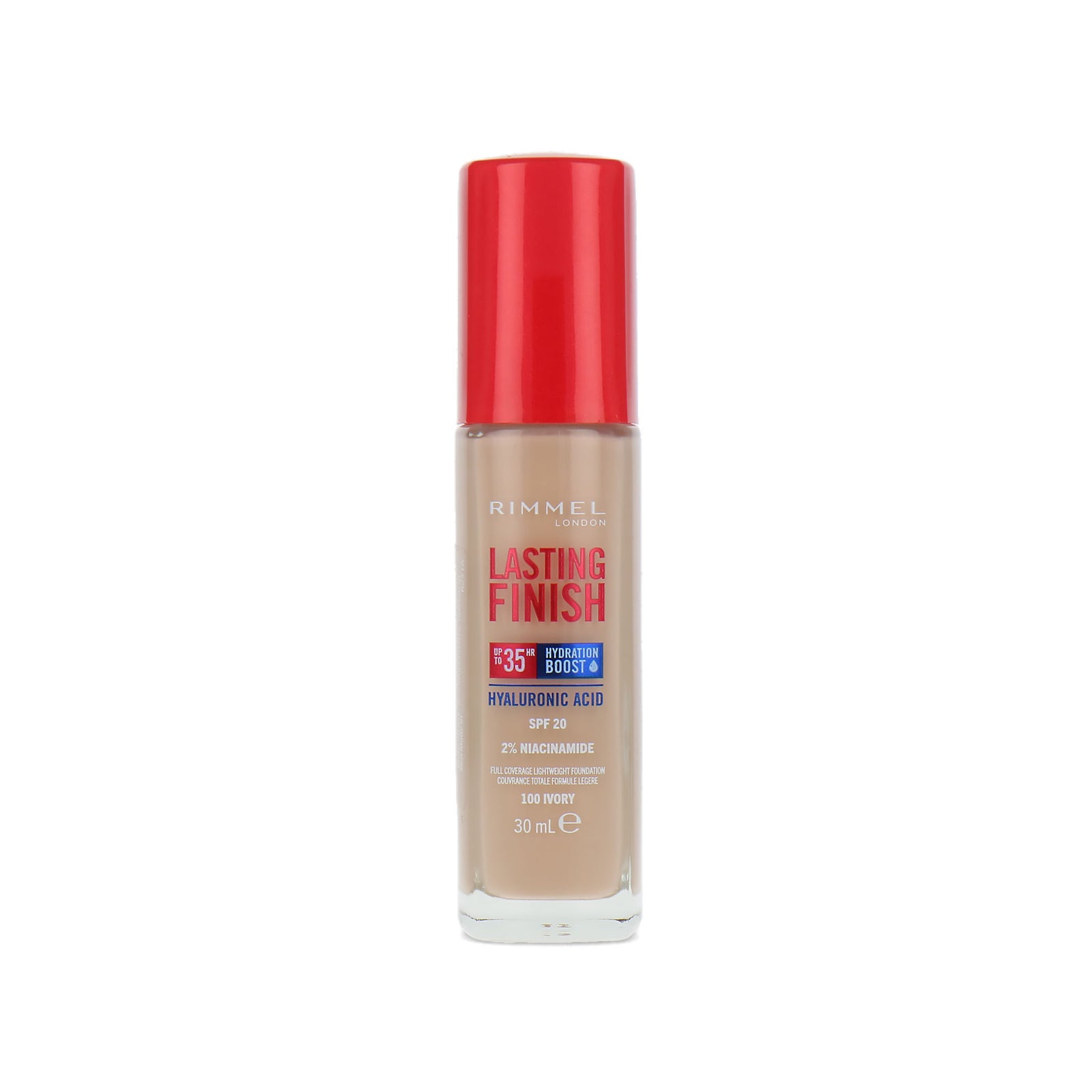 Rimmel Lasting Finish 35HR Hyaluronic Acid Foundation - 100 Ivory