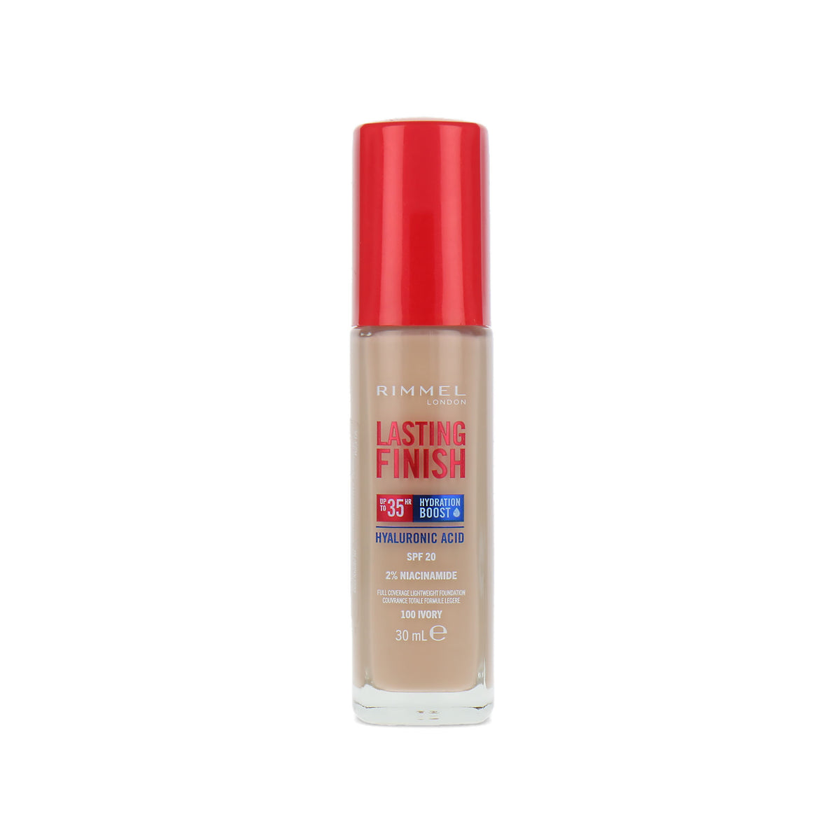 Rimmel Lasting Finish 35HR Hyaluronic Acid Foundation - 100 Ivory
