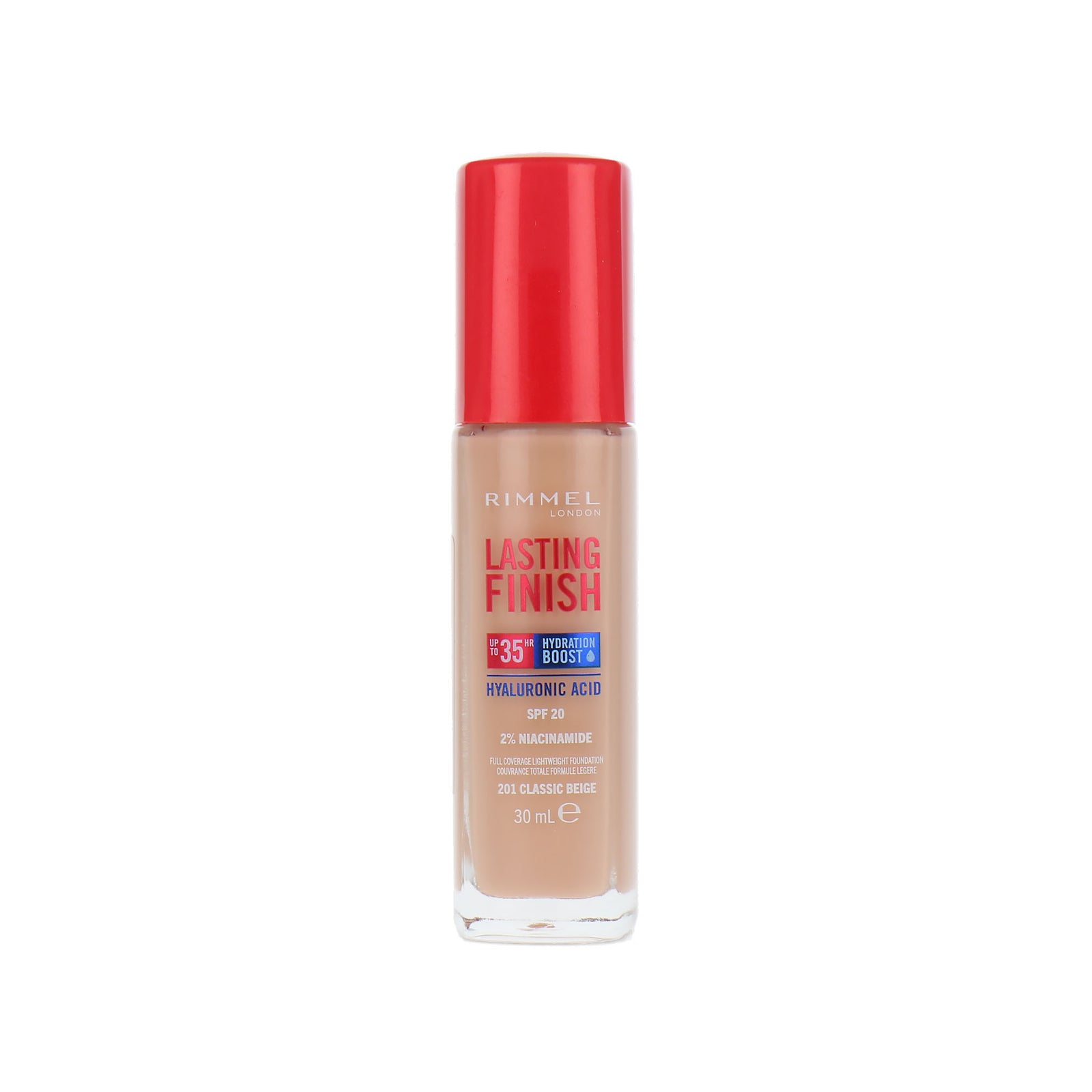 Rimmel Lasting Finish 35HR Hyaluronic Acid Foundation - 201 Classic Beige