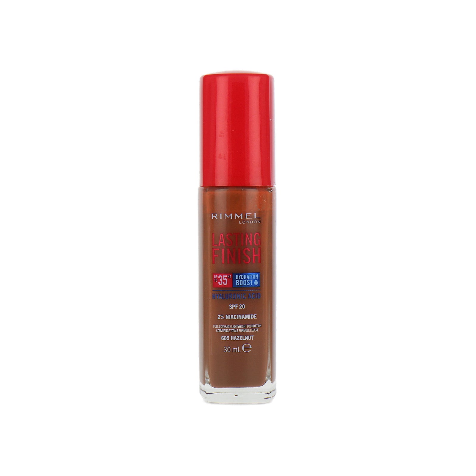 Rimmel Lasting Finish 35HR Hyaluronic Acid Foundation - 605 Hazelnut