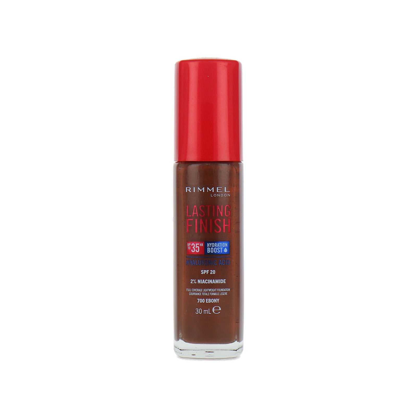 Rimmel Lasting Finish 35HR Hyaloronic Acid Foundation SPF 20 - 700 Ebony