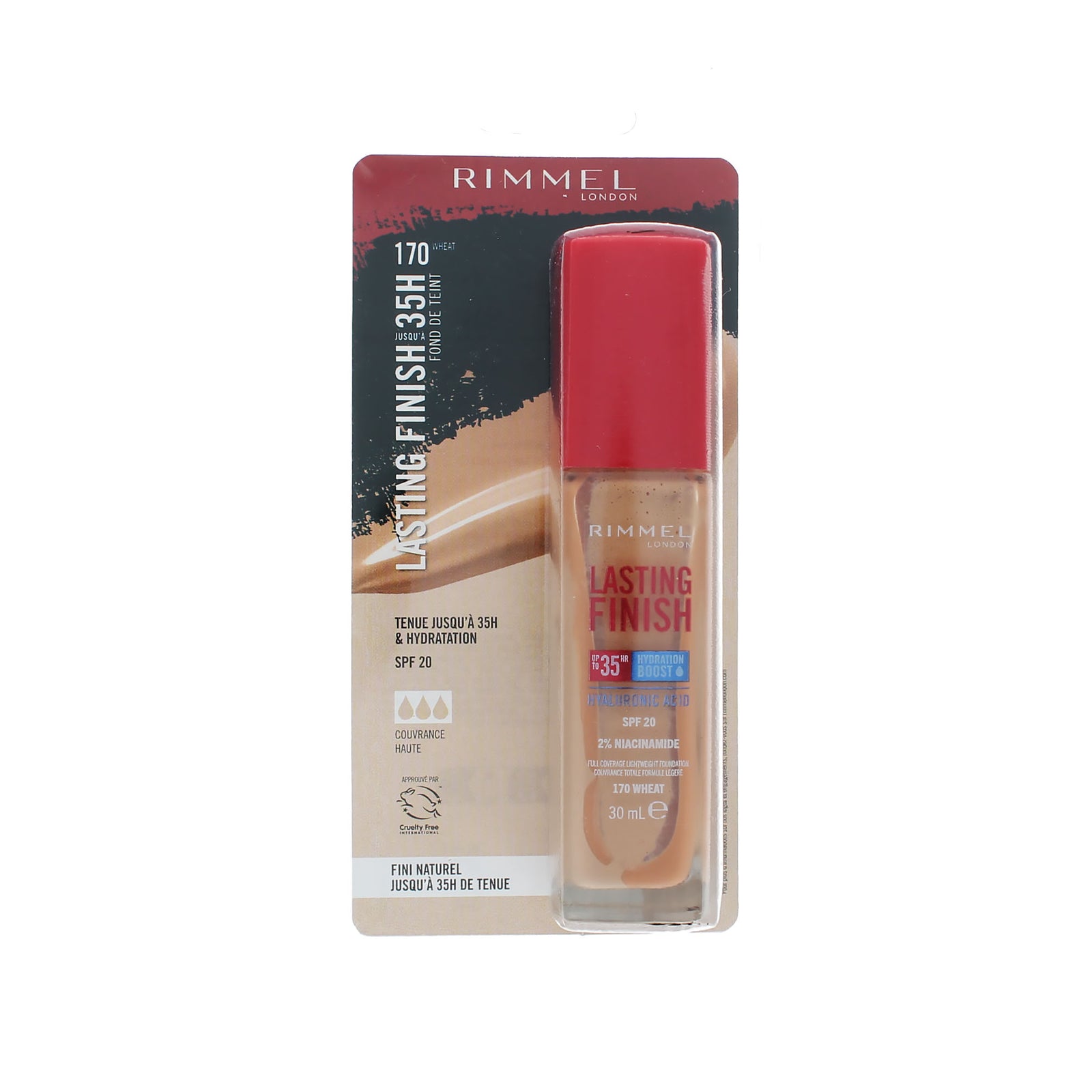 Rimmel Lasting Finish 35HR Hyaloronic Acid Foundation SPF 20 - 170 Wheat