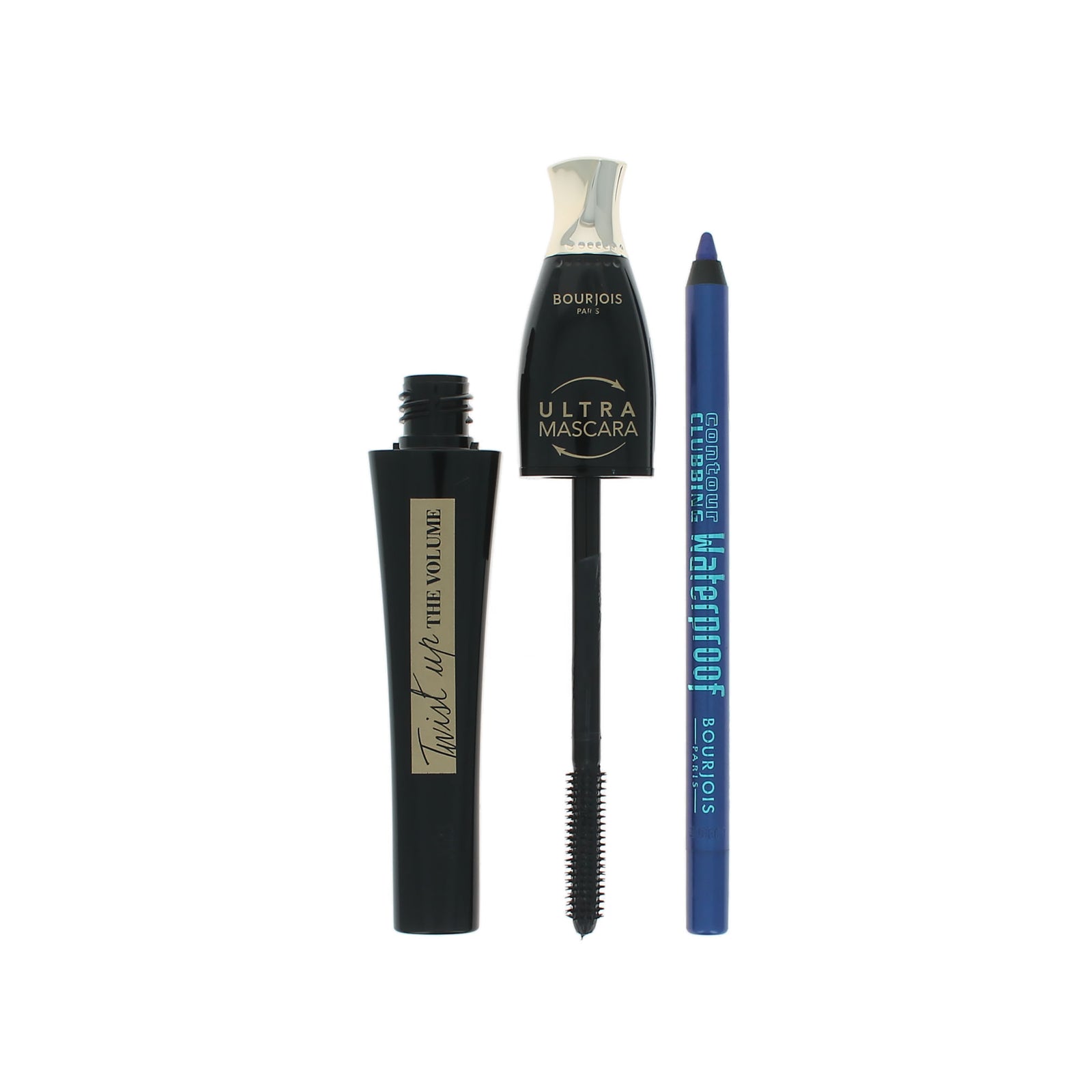 Bourjois Twist Up The Volume Mascara + Contour Clubbing Pencil - Ultra Black-Bleu Néon