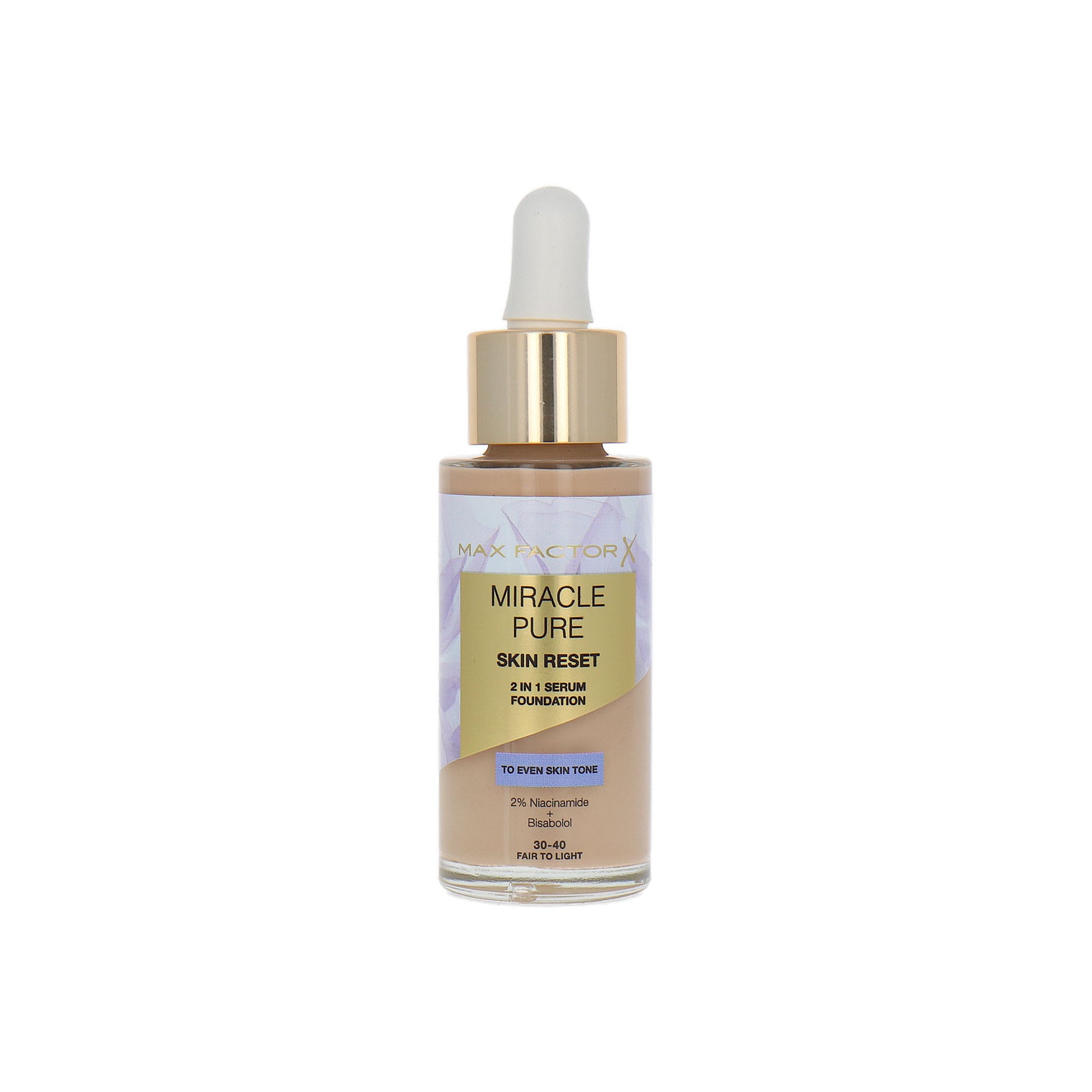 Max Factor Miracle Pure Skin Reset 2-in-1 Serum Foundation – 30-40 Fair To Light