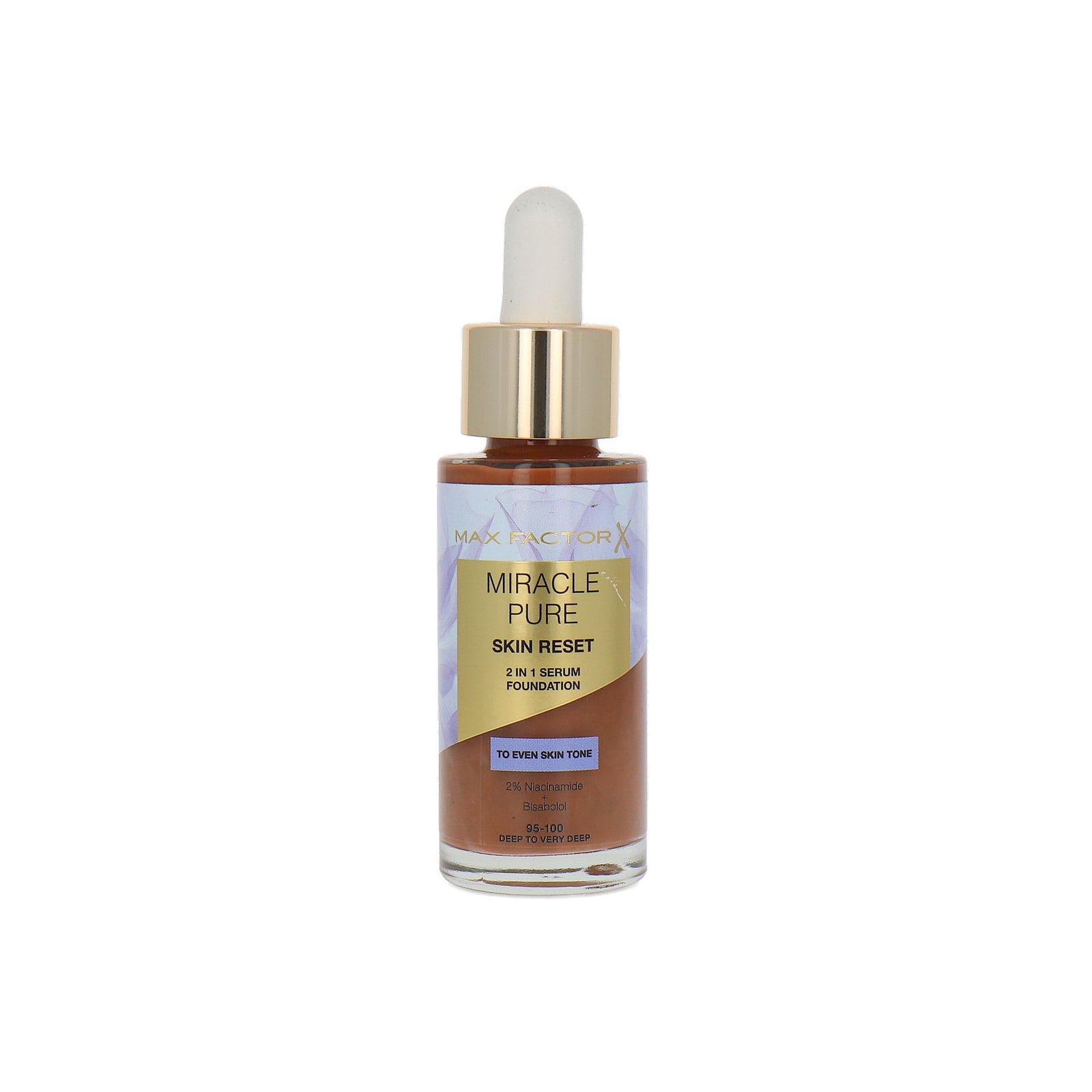 Max Factor Miracle Pure Skin Reset 2in1 Serum Foundation - 95-100 Deep To Very Deep